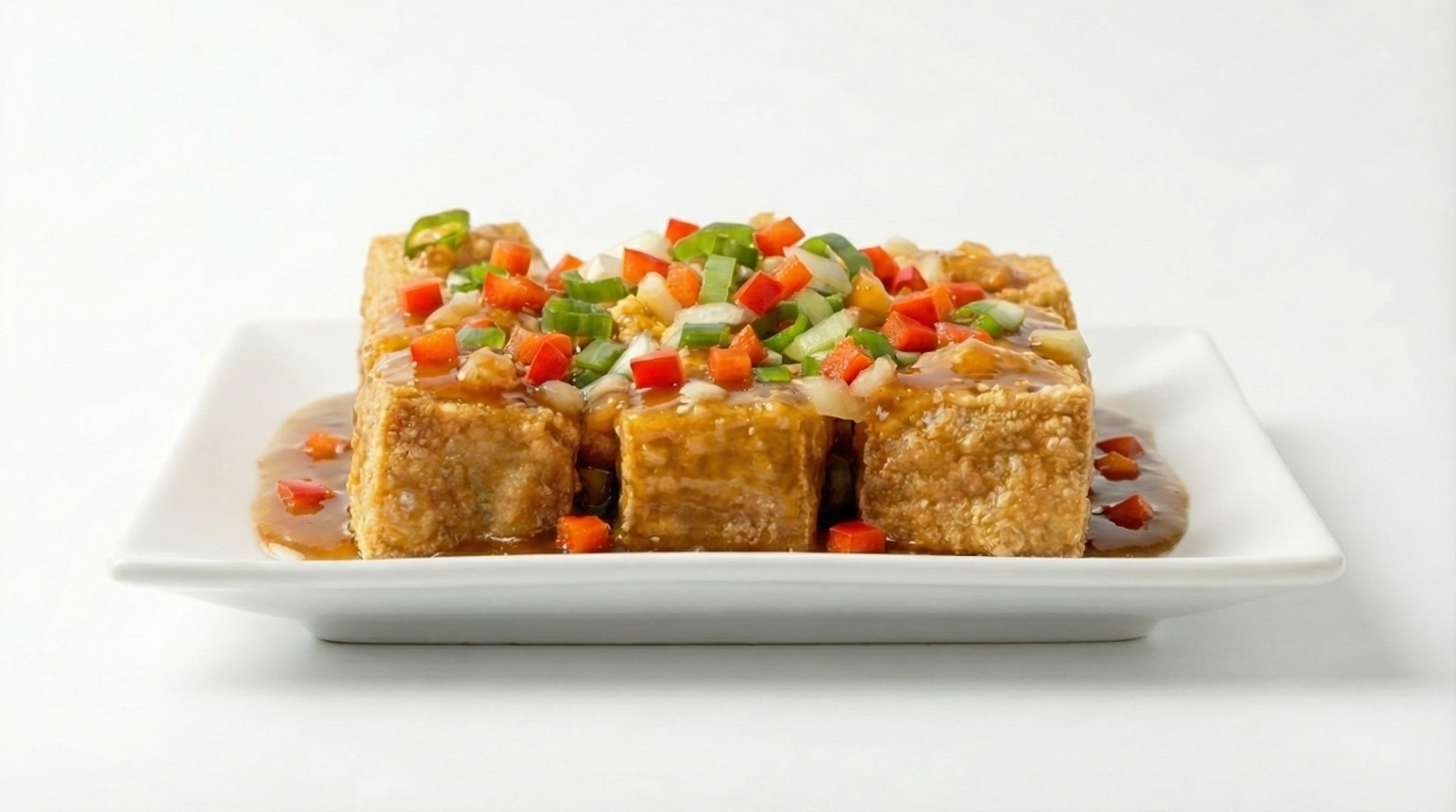 Fried Tofu with Chopped Shrimp