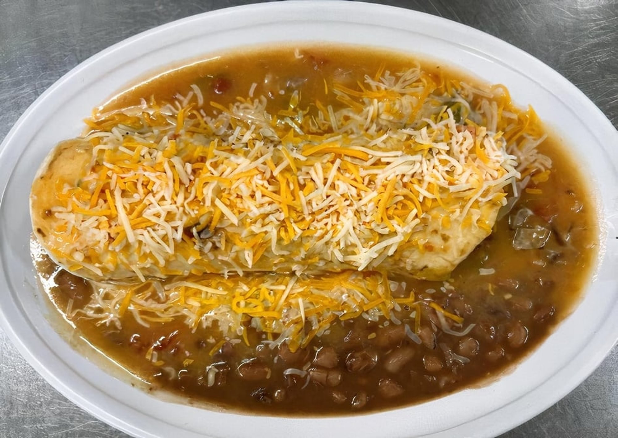 Large Breakfast Burrito with Pinto Beans