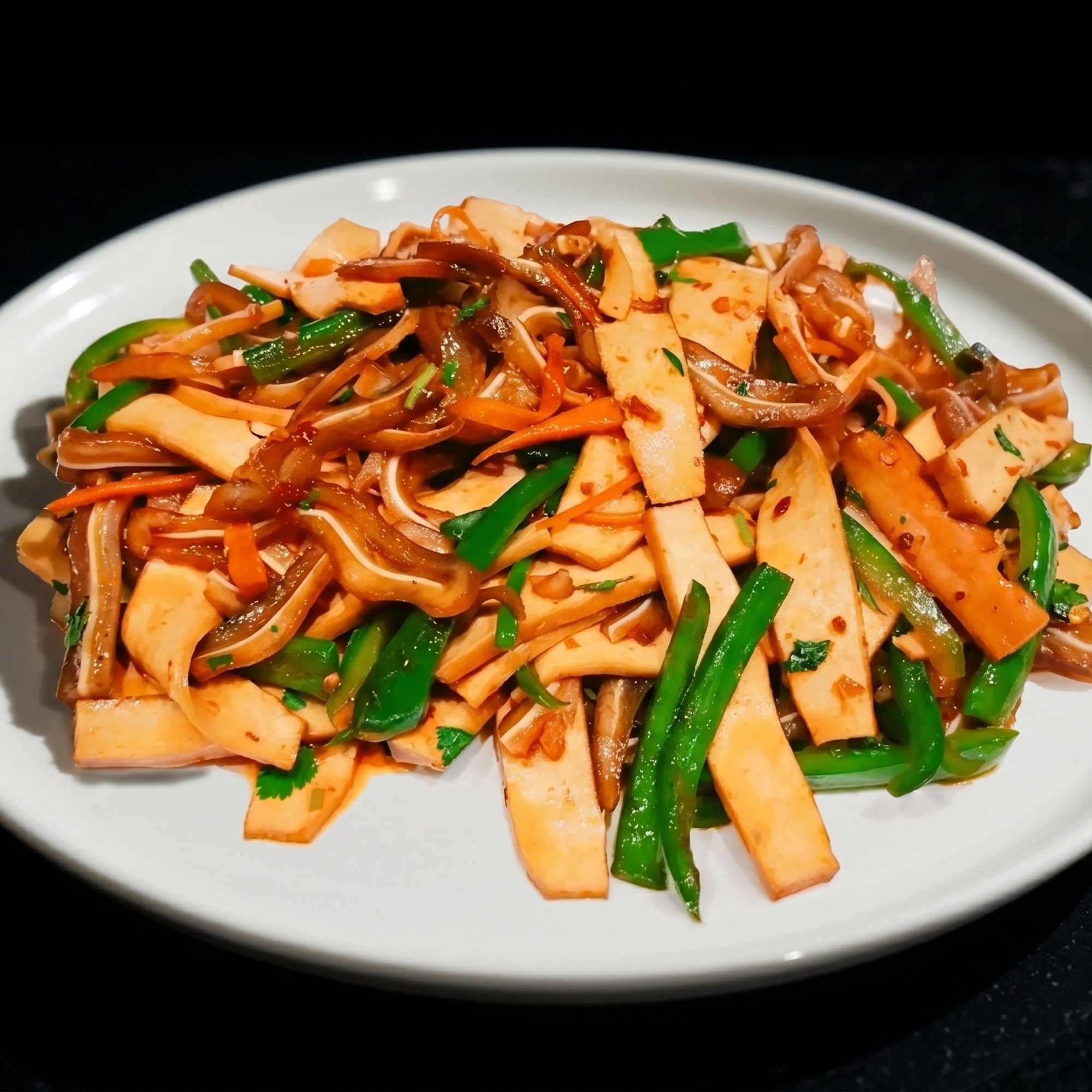 Pig's Ear with Smoked Tofu 猪儿炒香干