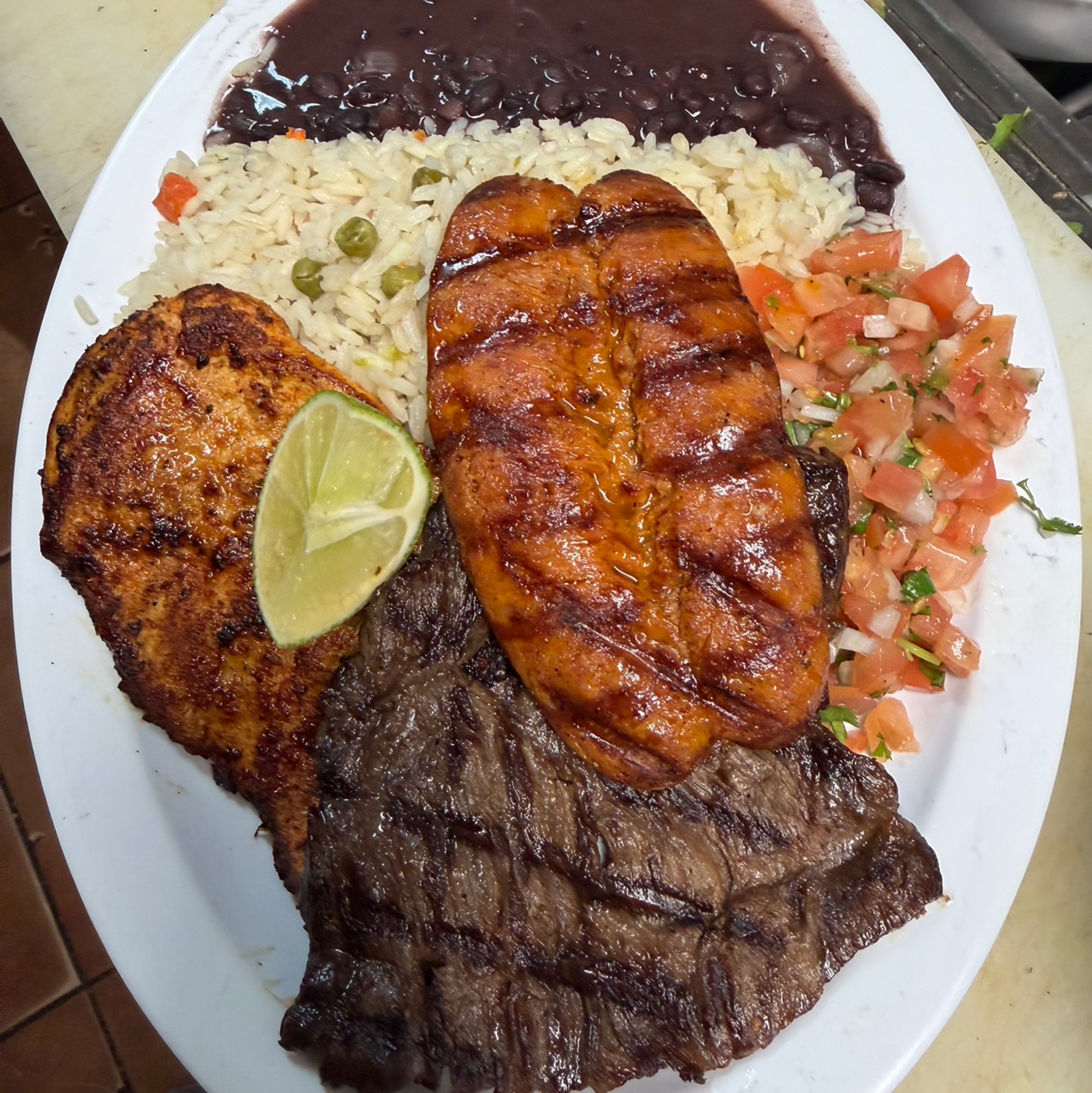 Churrasco a lo Nuestro (Grilled Skirt Steak, Chicken & Chorizo)