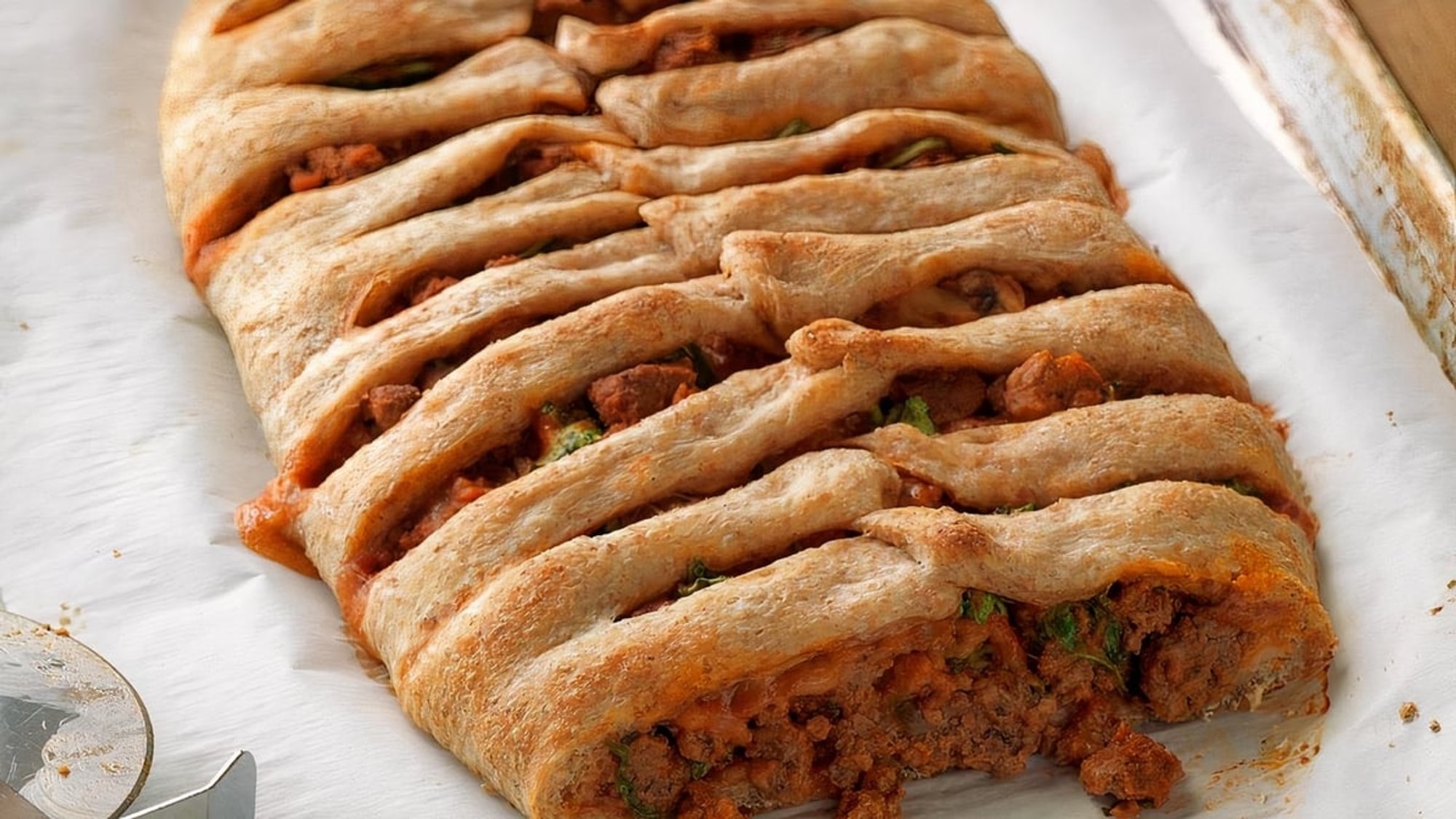 Beef Sausage Stromboli