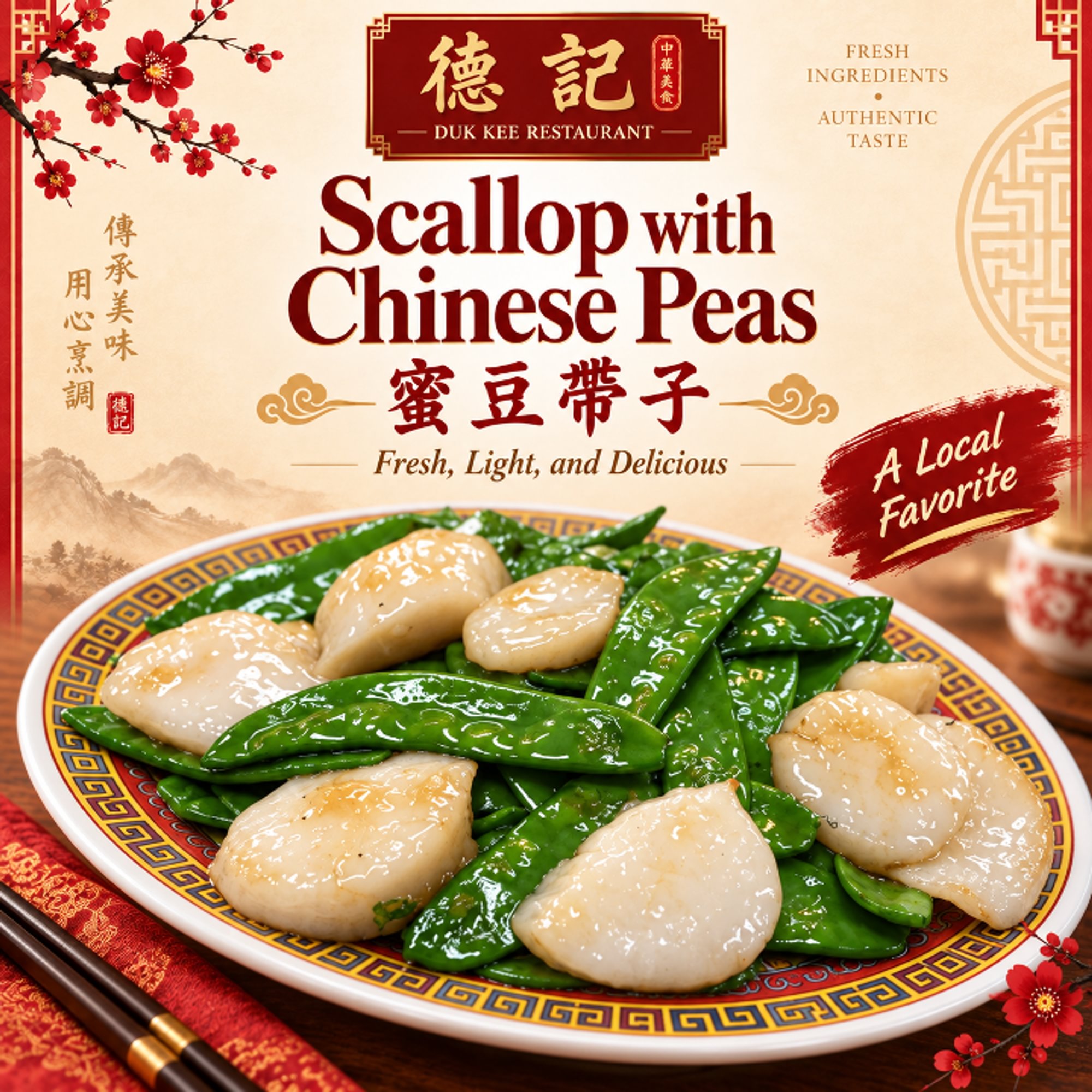 兰豆帶子 55.Scallop w/ Chinese Peas
