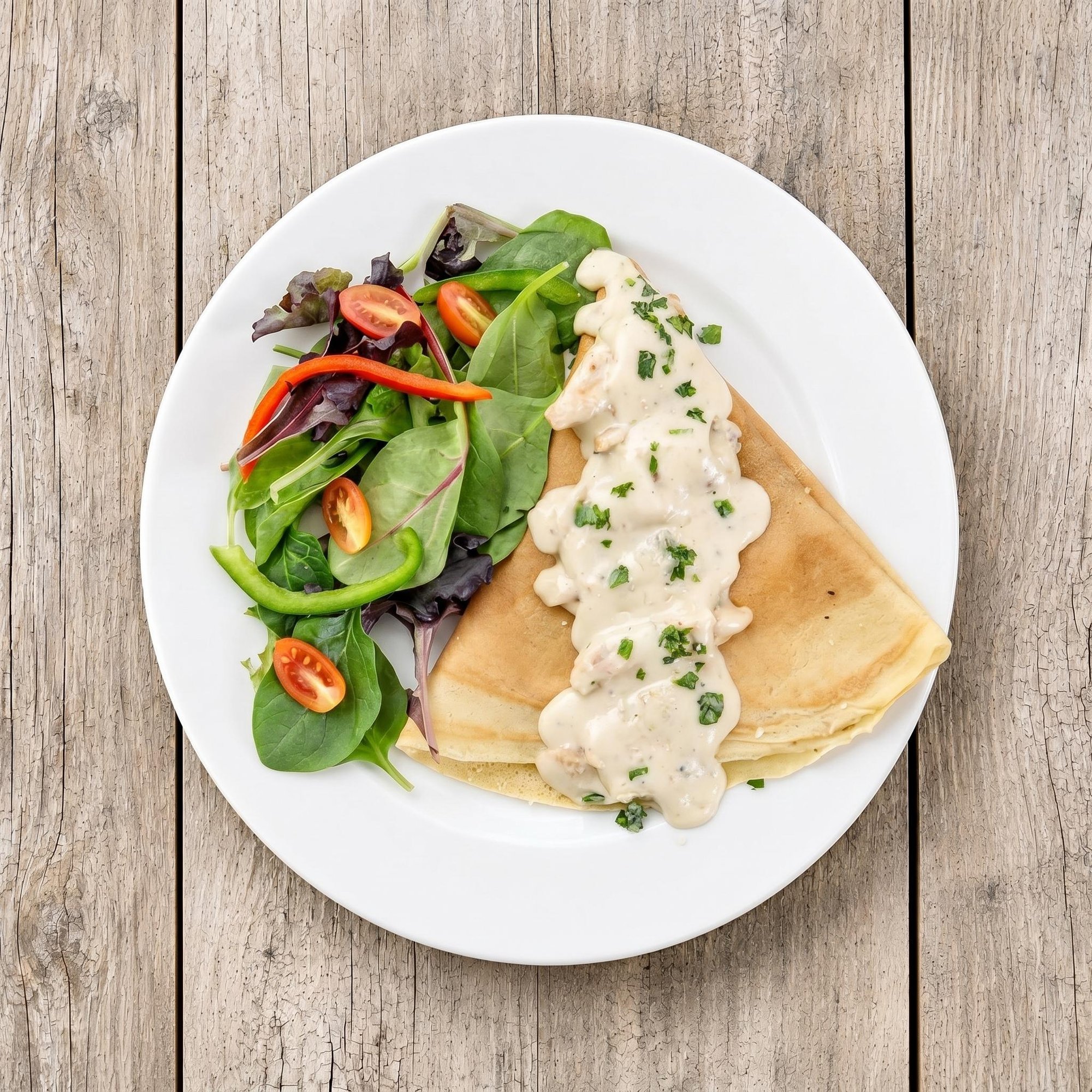 Chicken Alfredo Crepe
