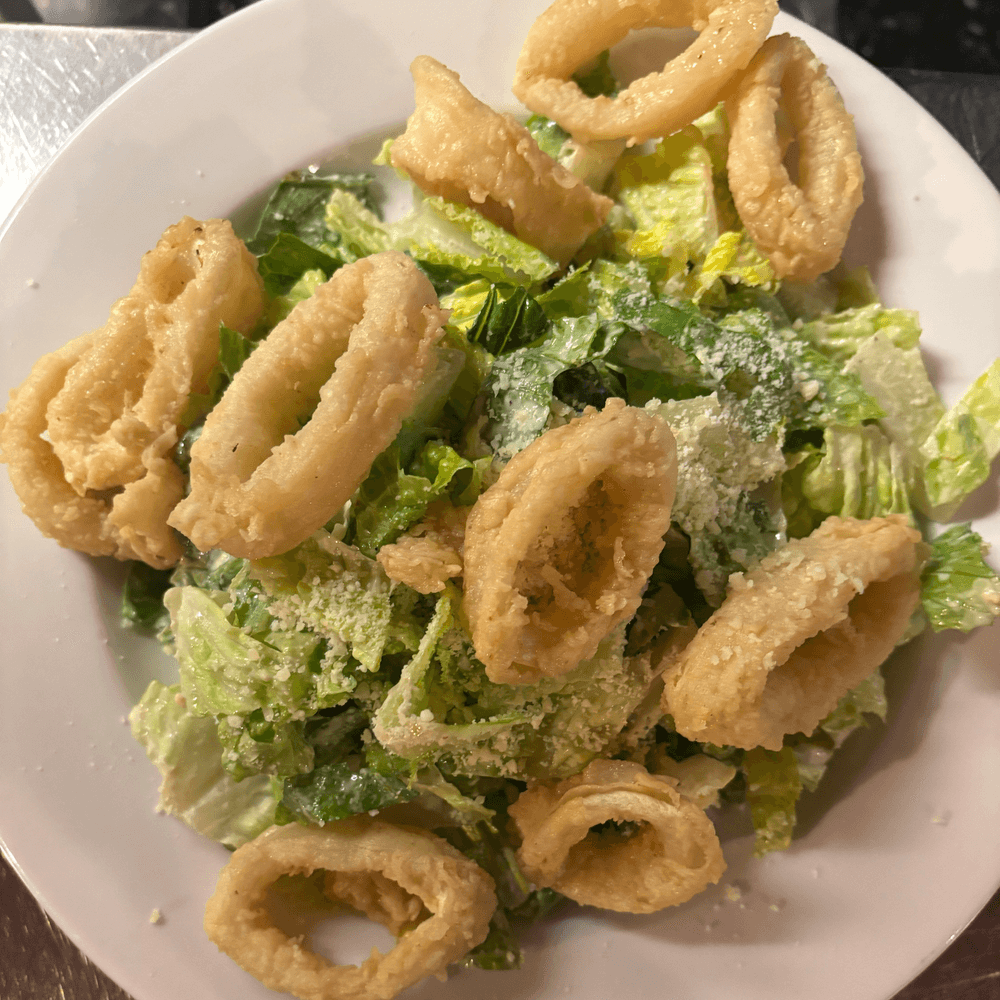 Crispy Calamari Caesar Salad