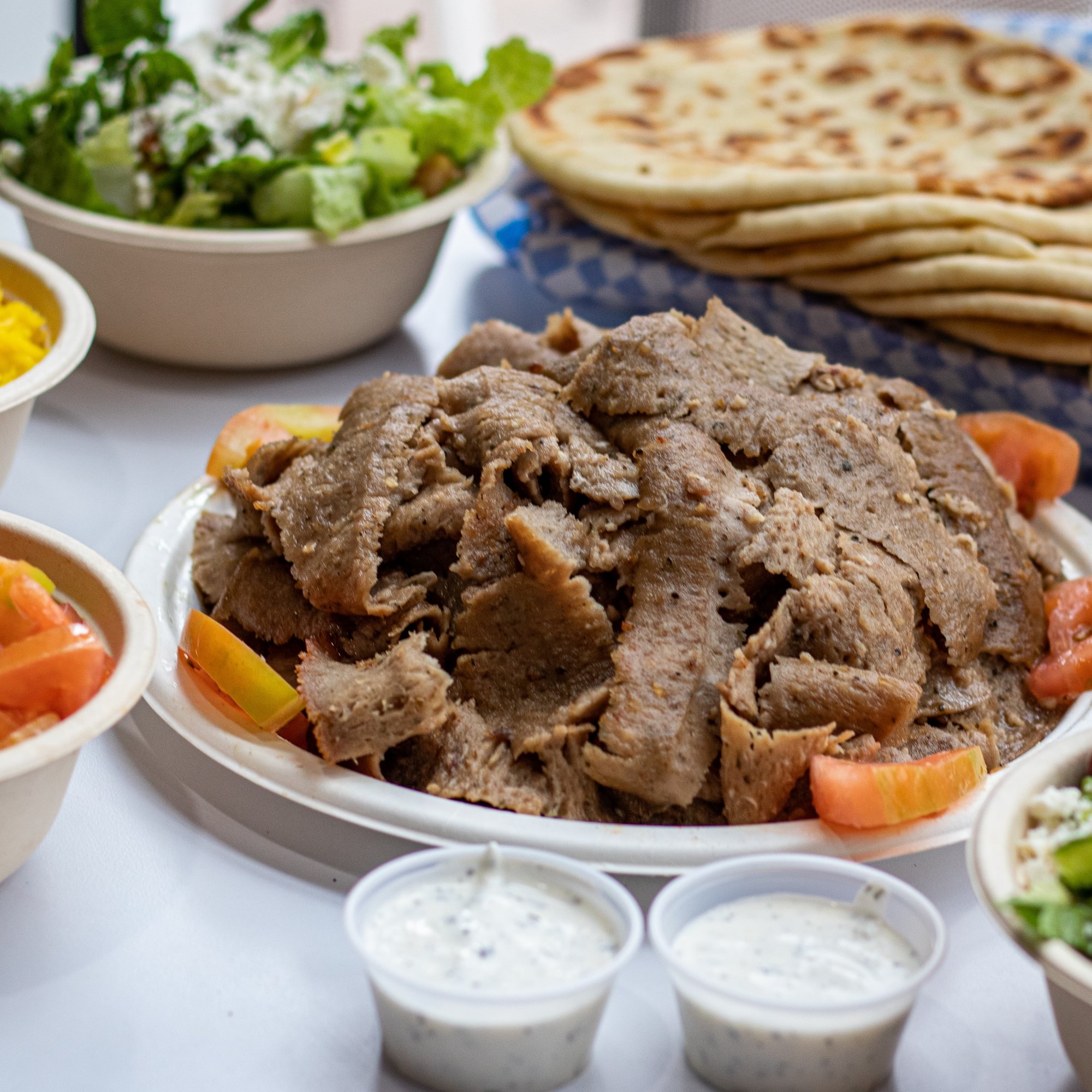 Triple-Gyro Plate with Fries or Rice