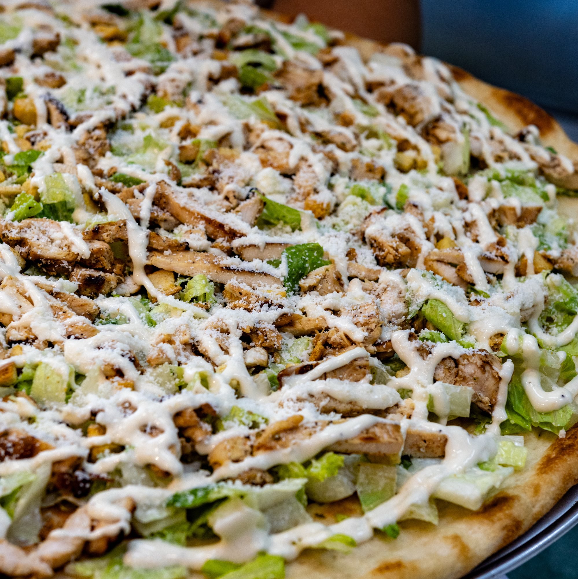 Grilled Chicken Caesar Pizza Pie