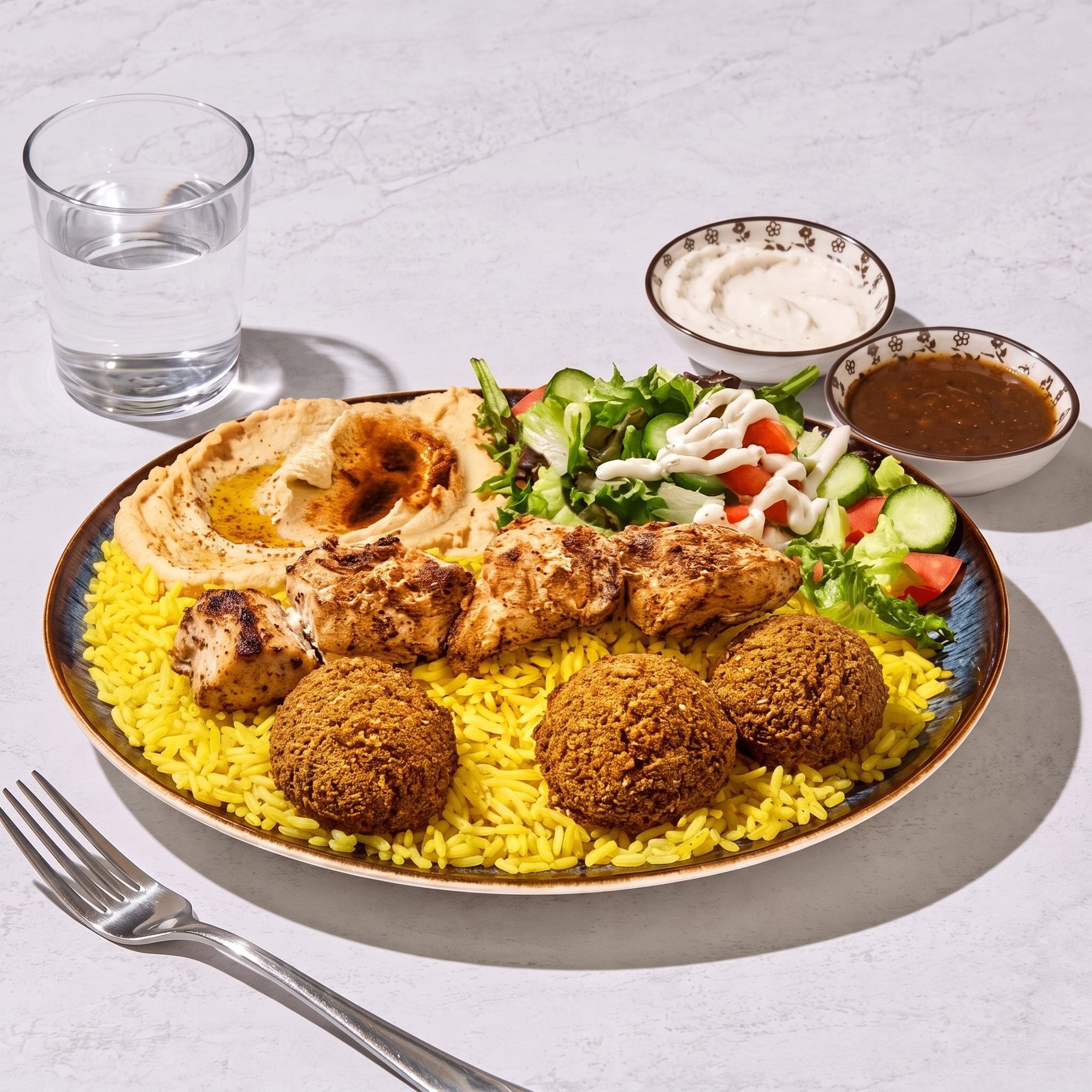 Chicken and Falafel Plate