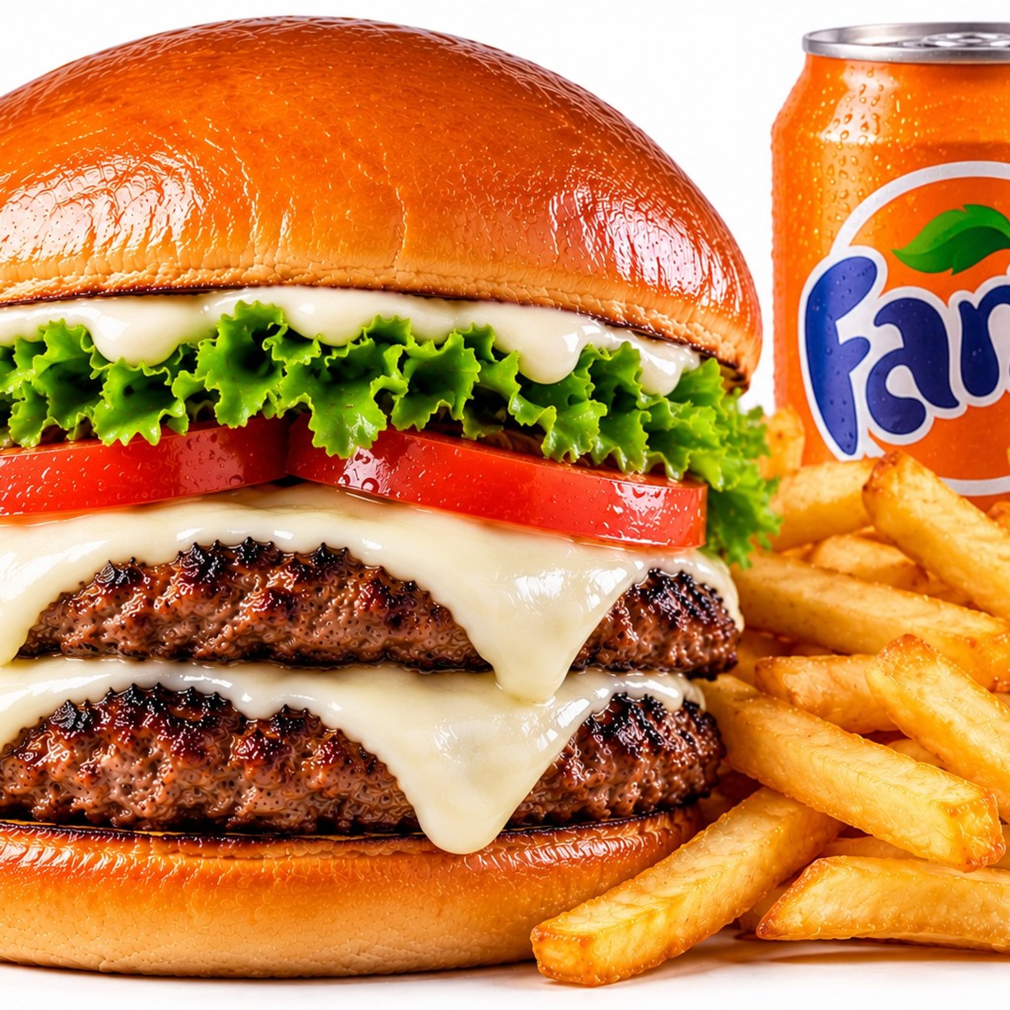Double Cheese Burger + Fries & a 12oz Drink🔥 🔥