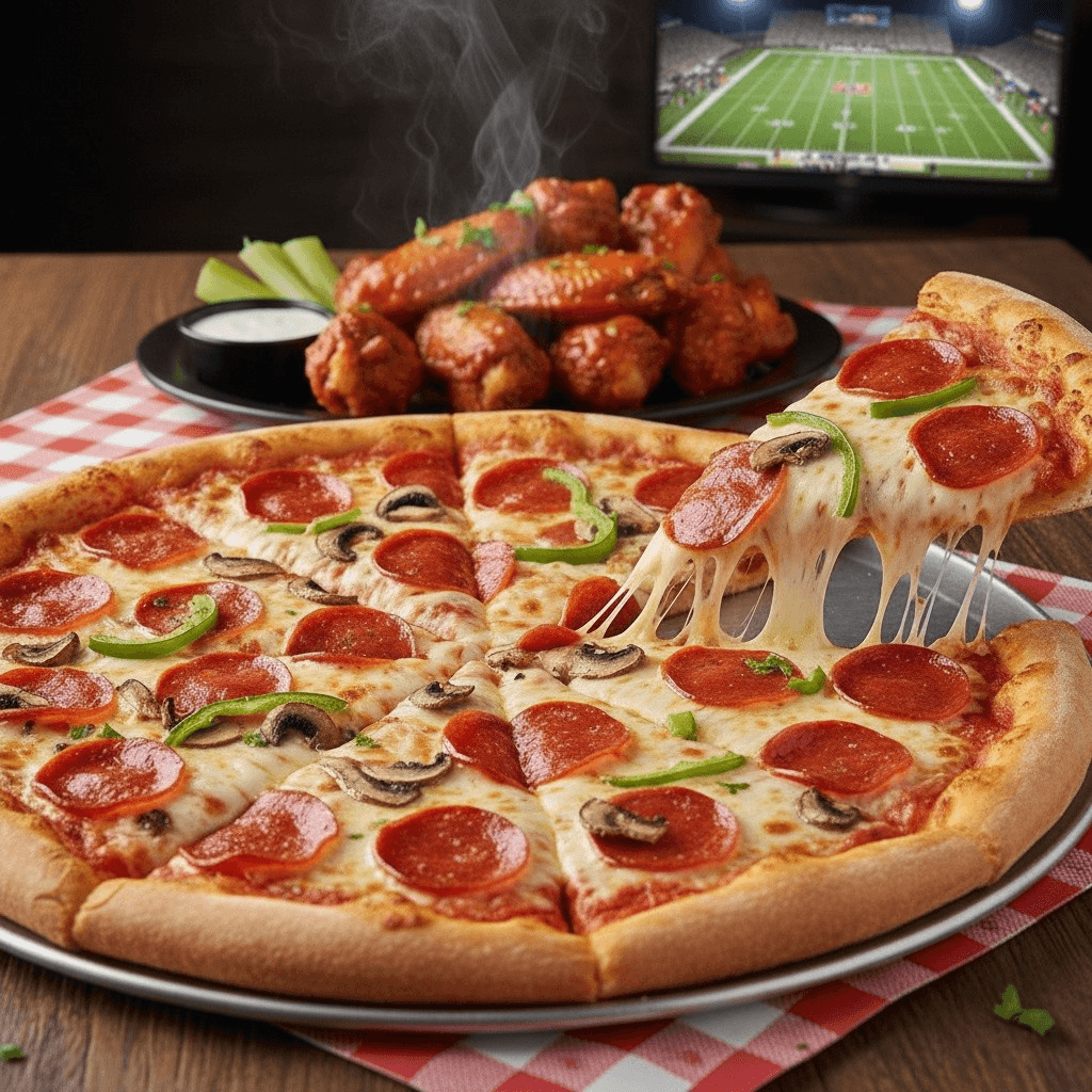 Large 3 Topping Pizza & 10 Wings