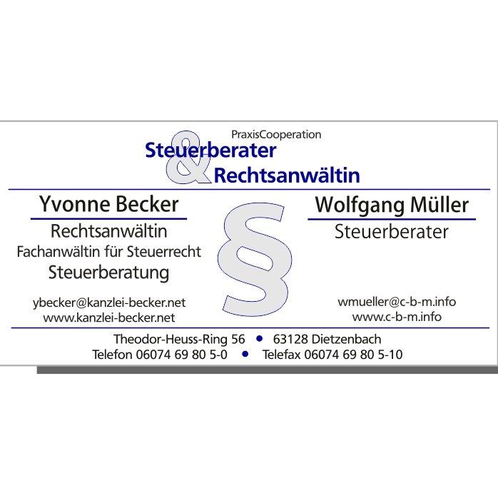 Becker + Müller Steuerberater + Rechtsanwältin Yvonne Becker + Wolfgang Müller Logo
