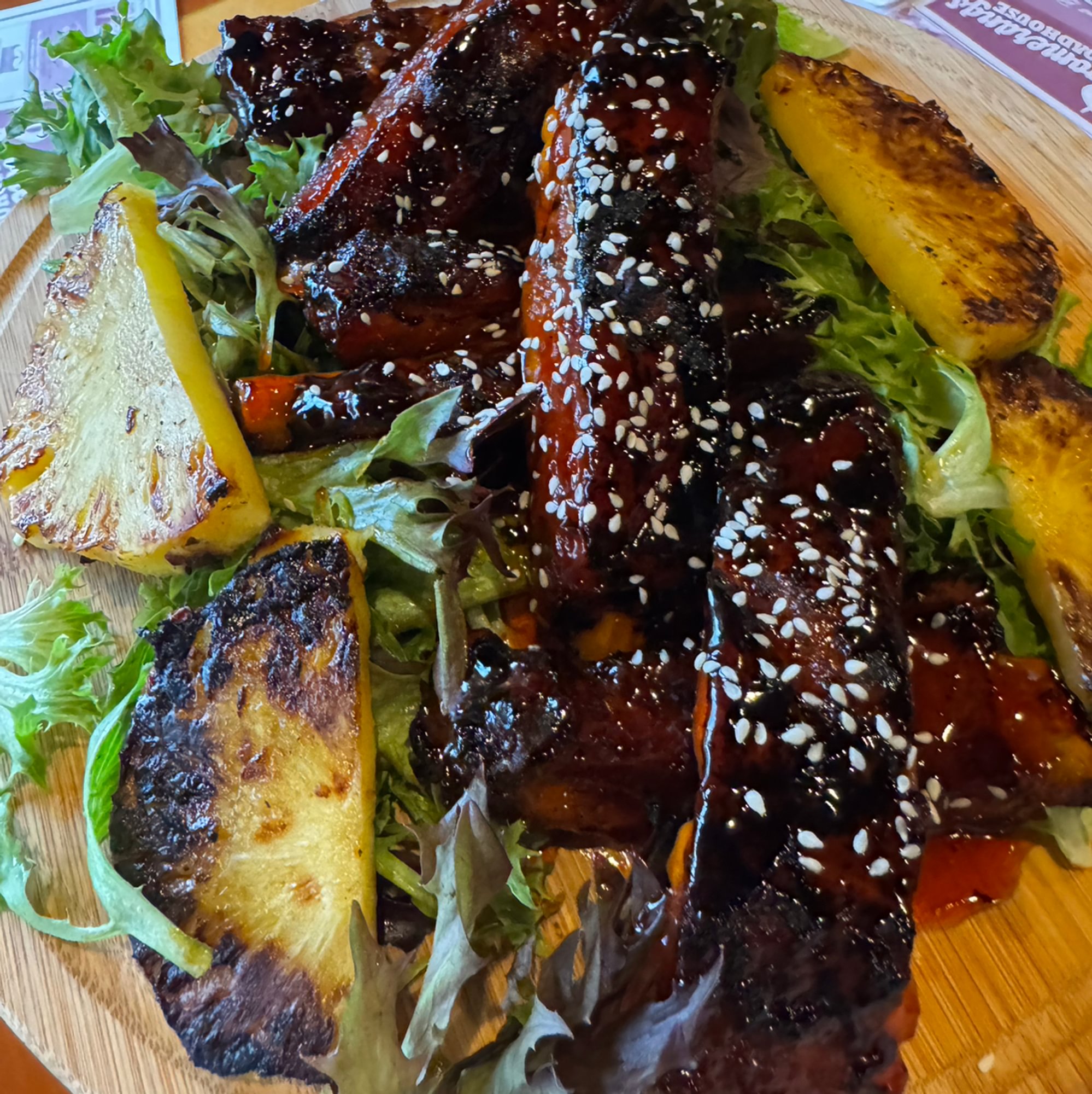Hawaiian Sticky Ribs and Pineapple