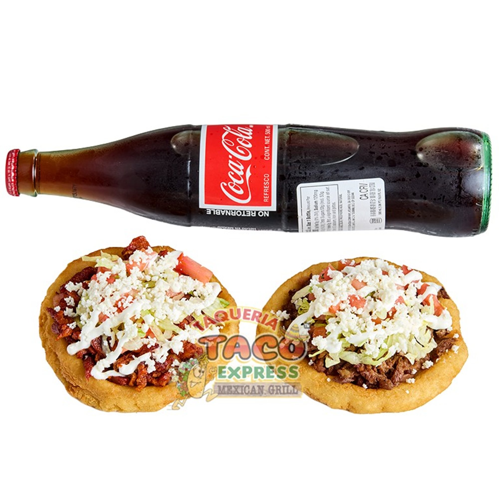 2 Sopes with a Large Drink