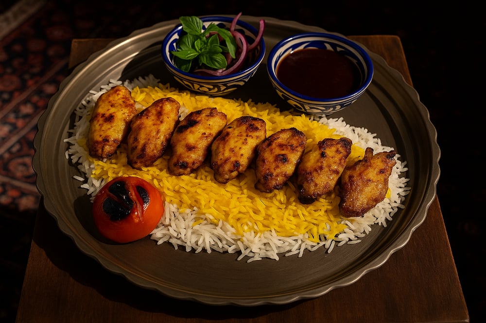 Saffron Wings Drumlets Kabob (کباب بال زعفرانی)
