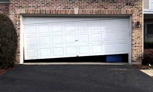 When your garage door goes off track, we'll put it back on track  Often a broken spring or unwound cable(s) can be the cause.  You might see rollers on the ground.from falling out of the track..  In any event we are here to help