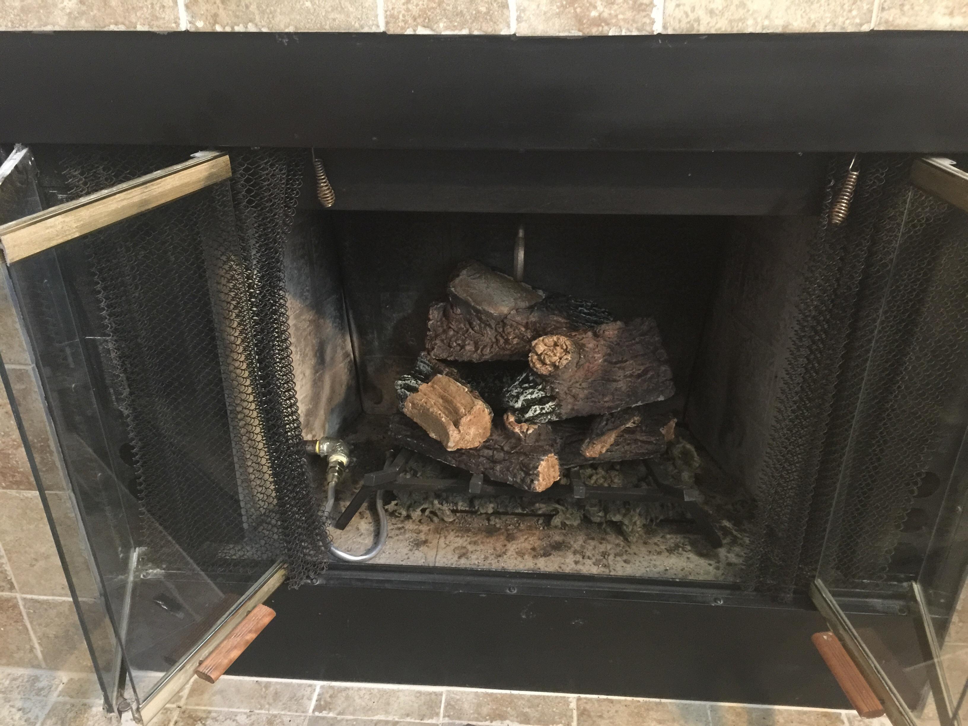 Installation of fireplace gas log