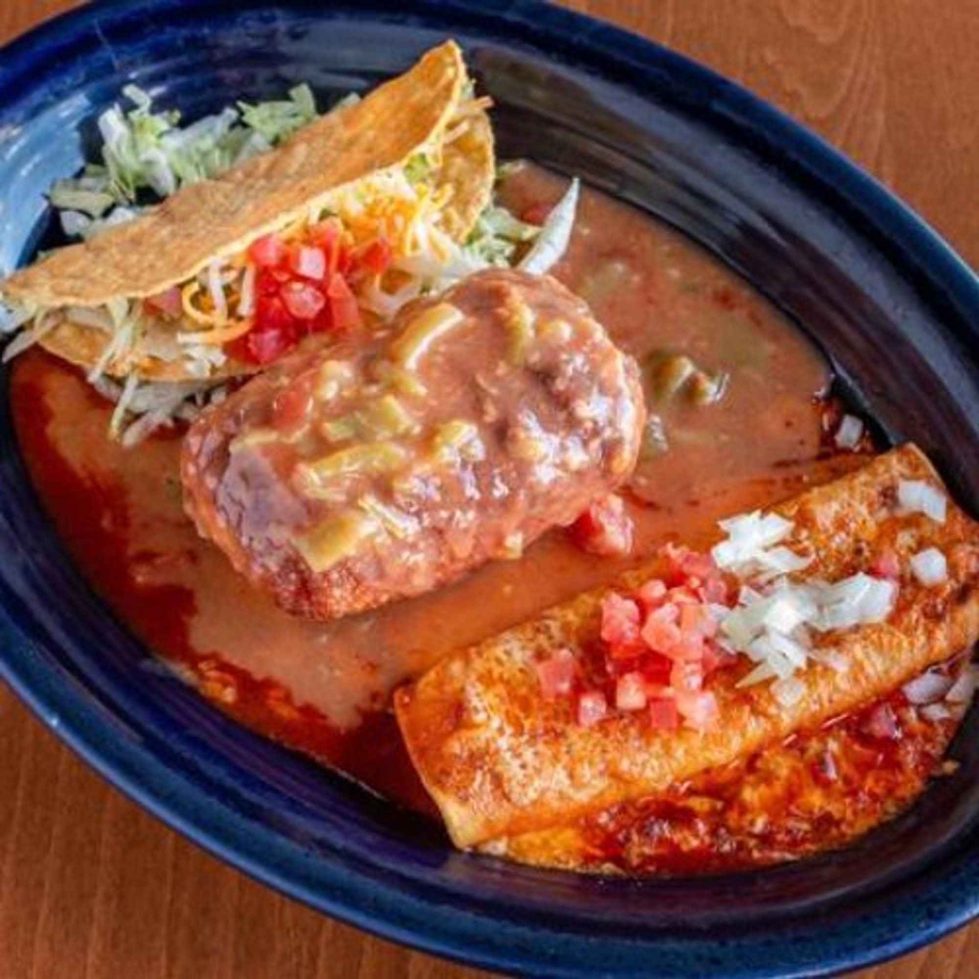 #5 Enchilada, Chile Relleno and Taco