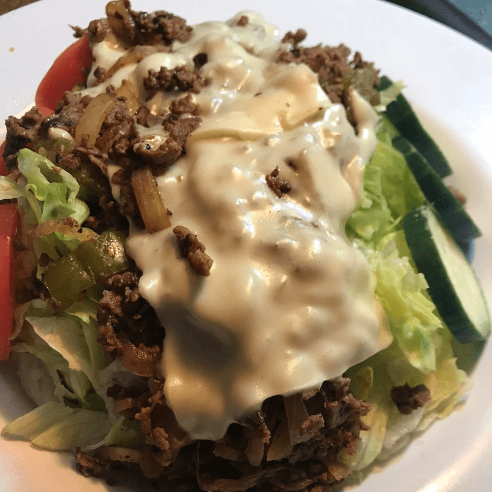 CHEESE STEAK SALAD & DRINK