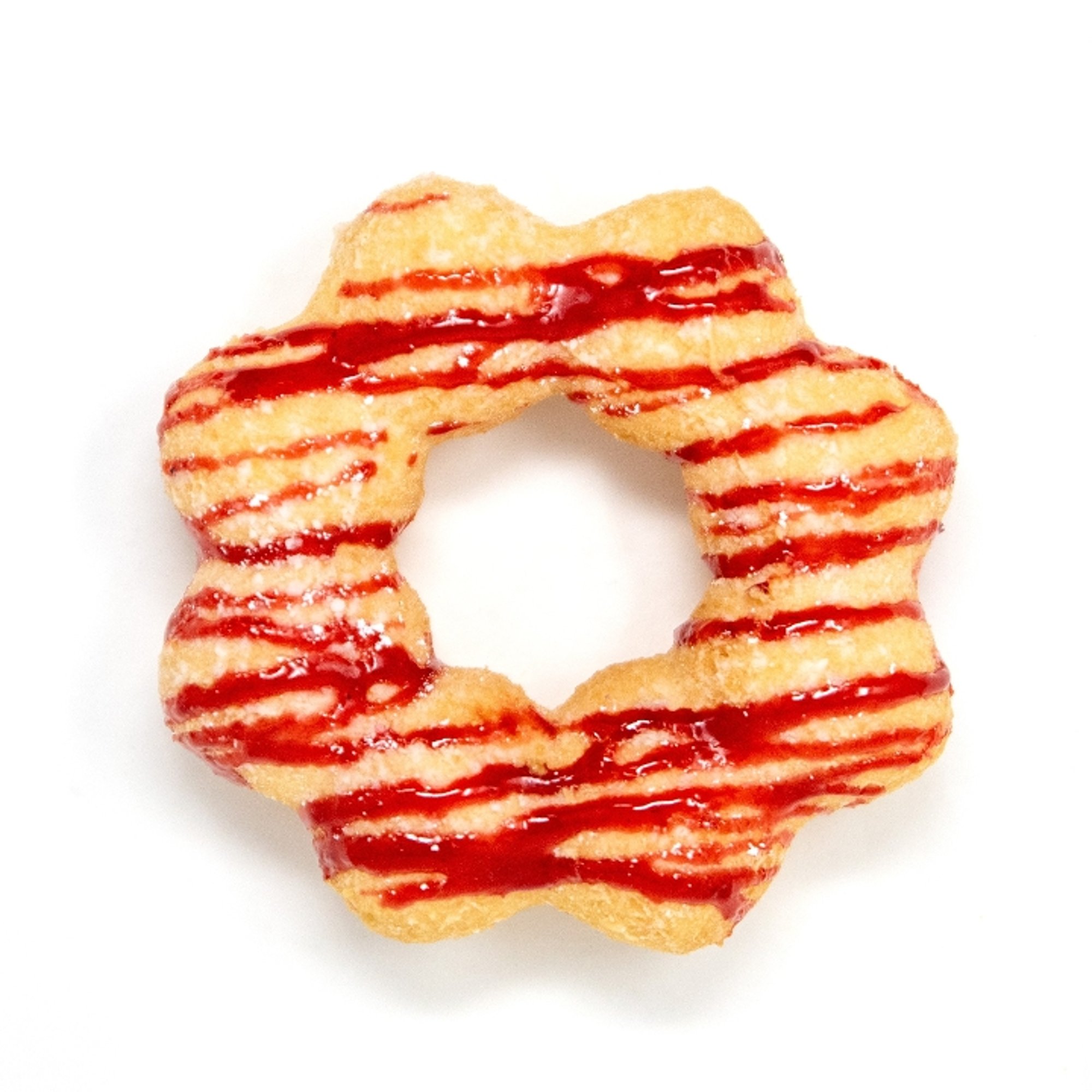 Raspberry Funnel Cake Mochi Donut