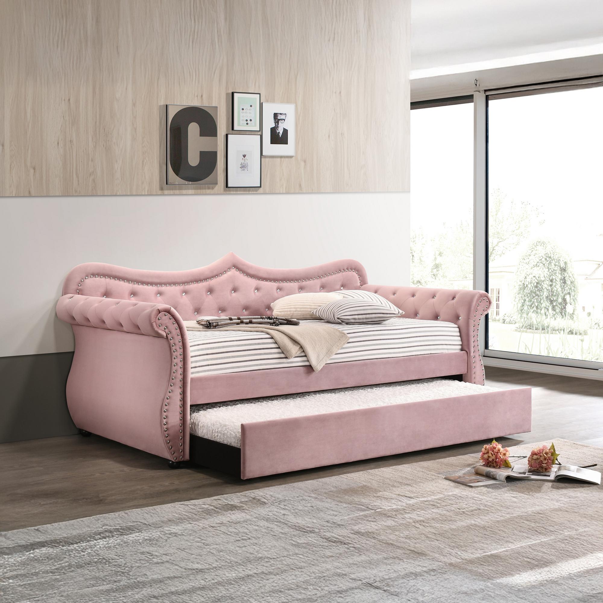 Twin Adkins Daybed w/Trundle - Pink