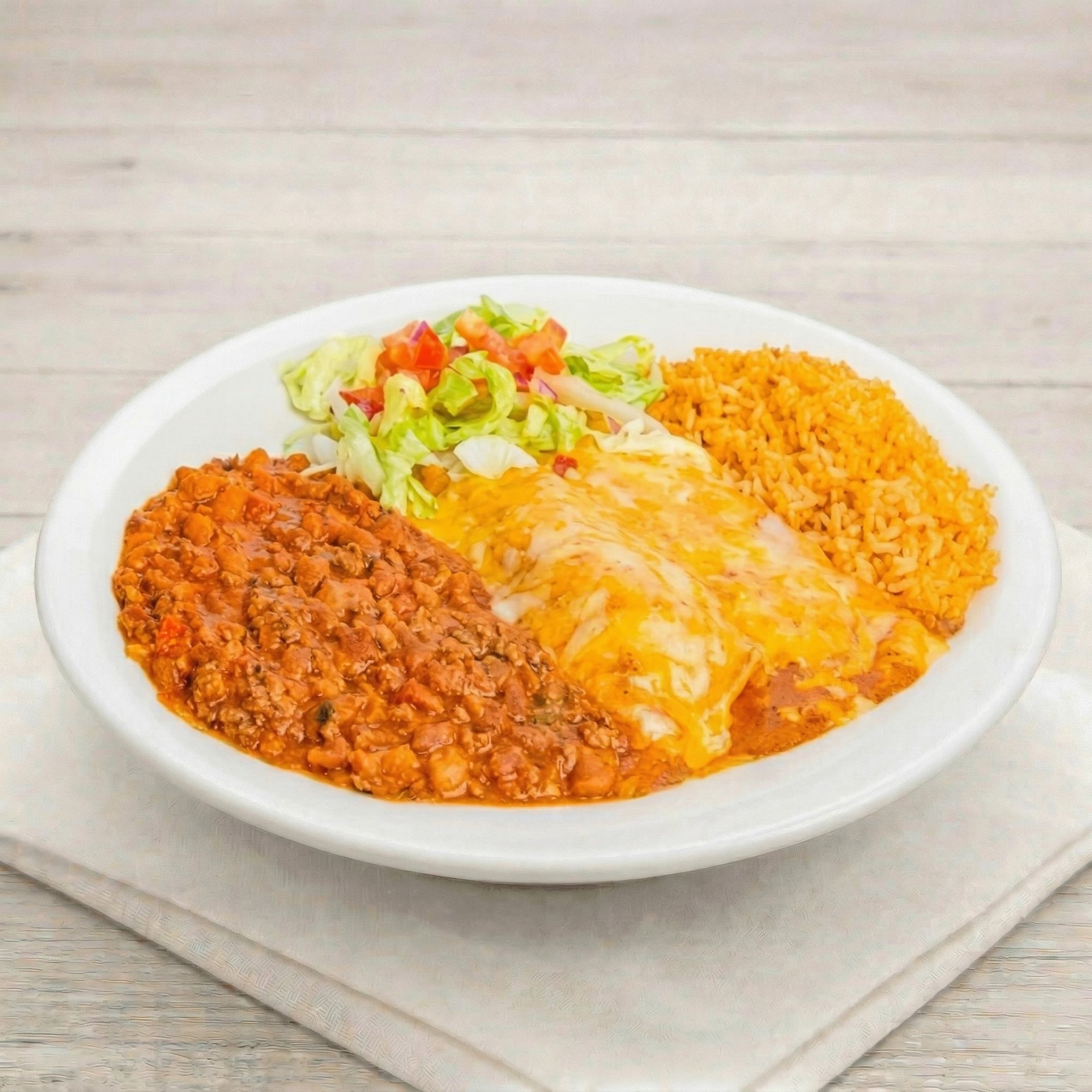 Two Enchiladas & Chile Beans