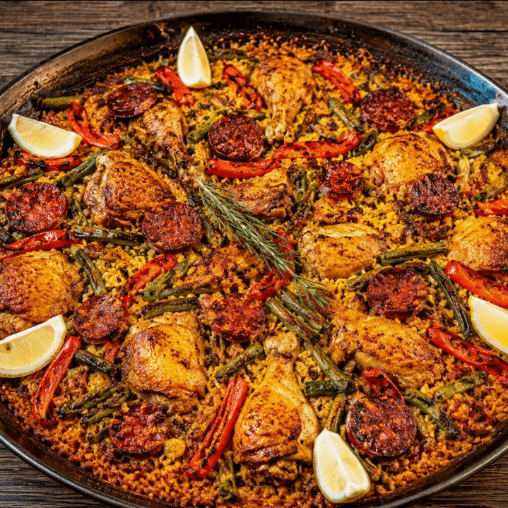 Chicken & Spanish Sausage Paella (Pollo y Txistorra)