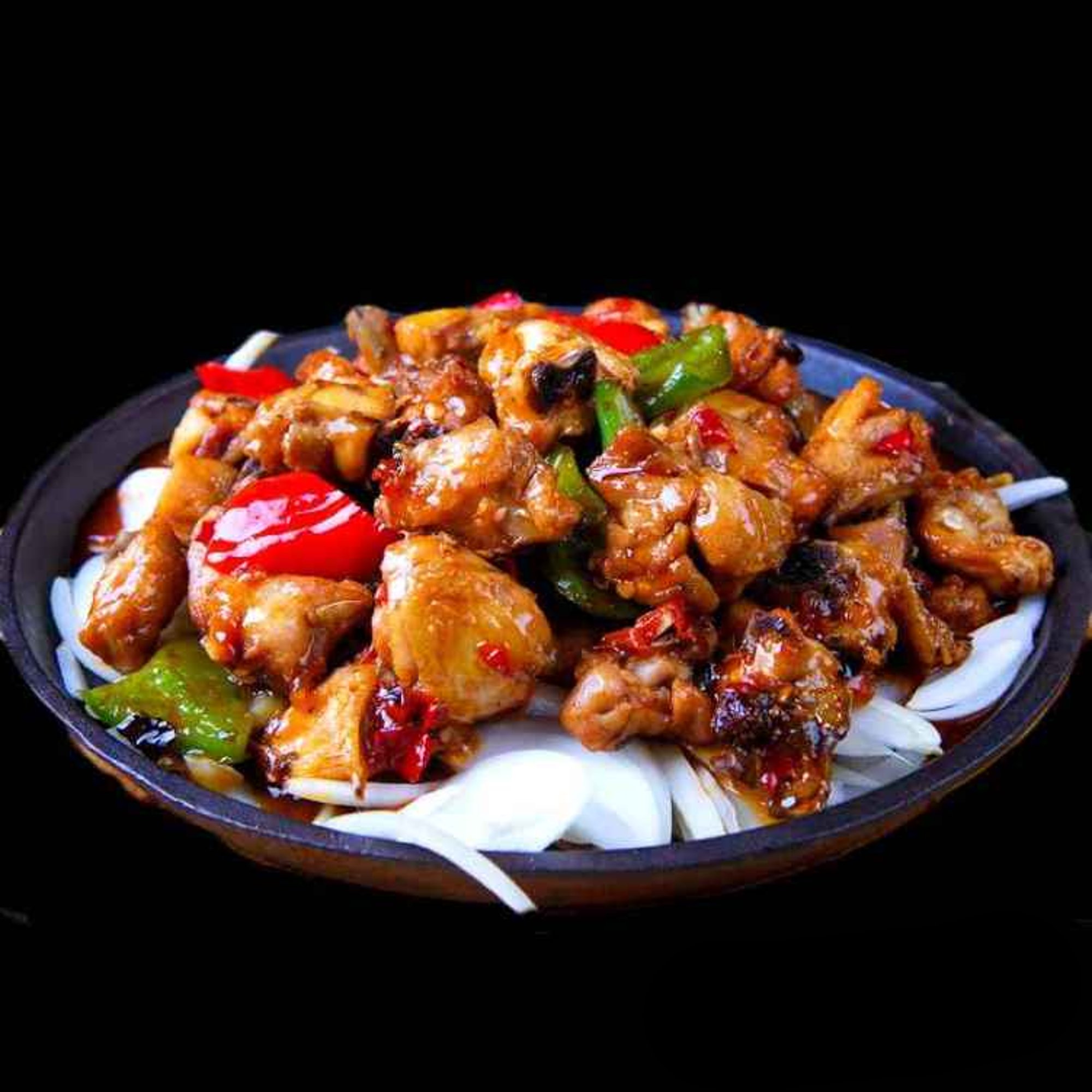 HT2. 鐵板豉汁雞/Sizzling Sliced Chicken w. Black Bean Sauce