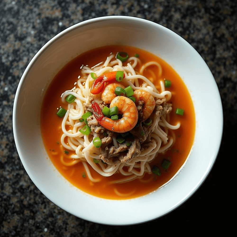 H2- Thick Rice Noodle Soup with Shrimp & Pork