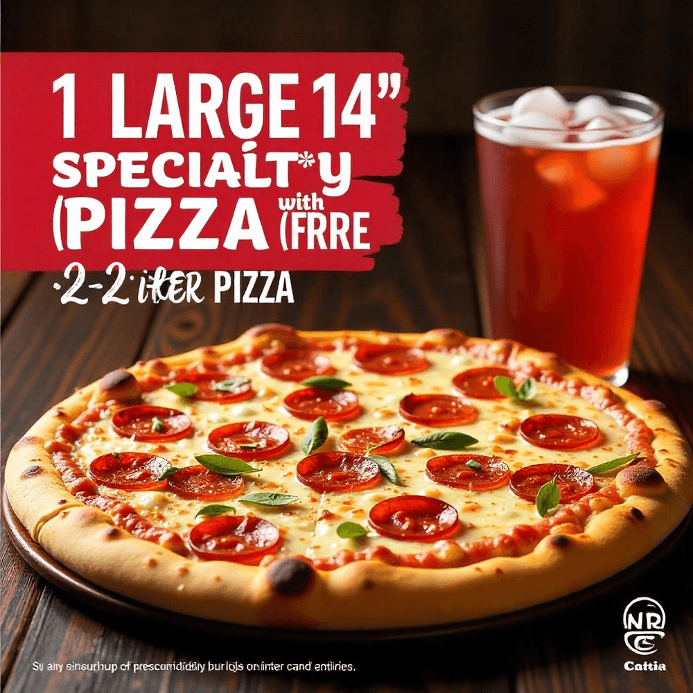 1 Large (14") Specialty Pizza and a 2 Liter Drink