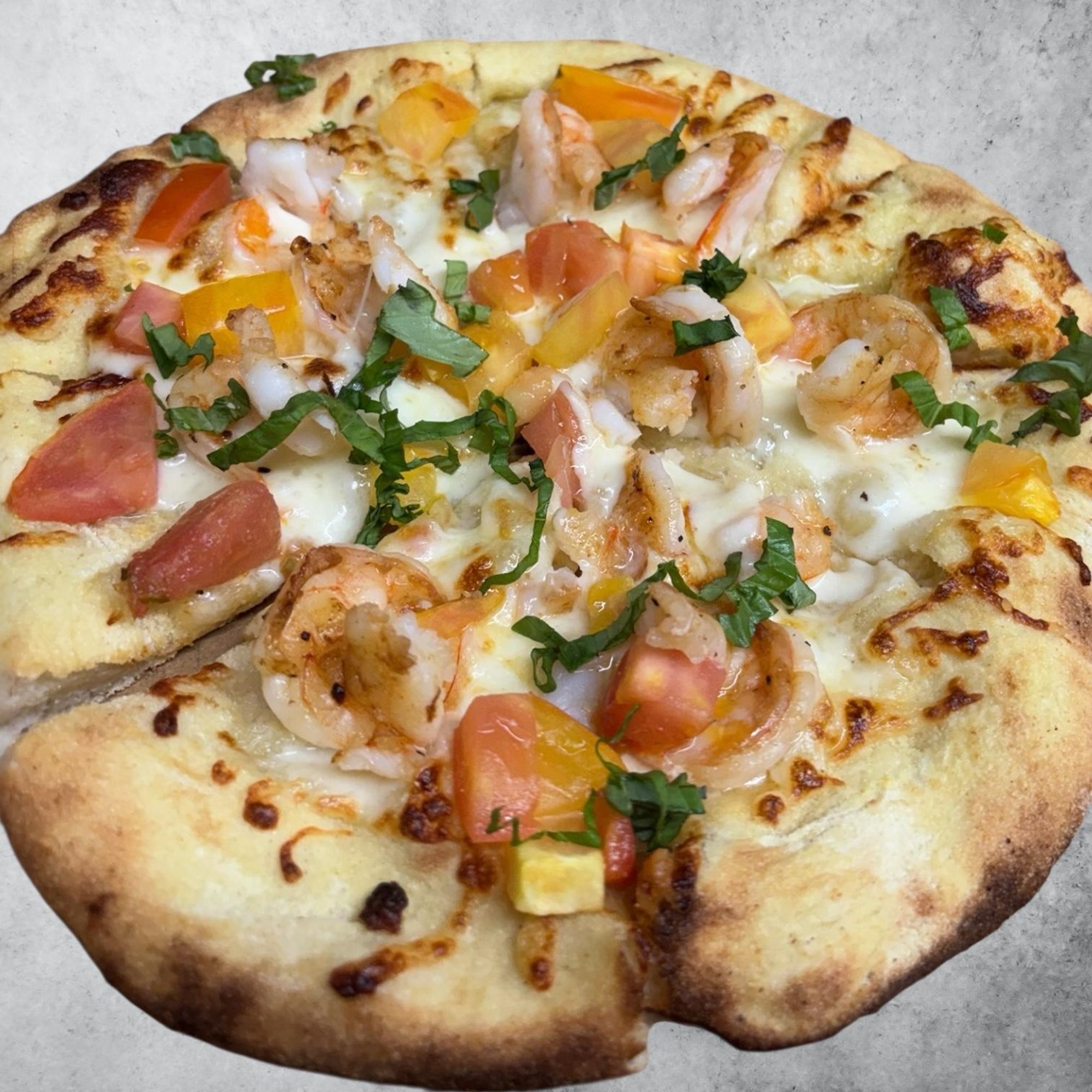 Mama Dolores Pizza (Shrimp & Alfredo)