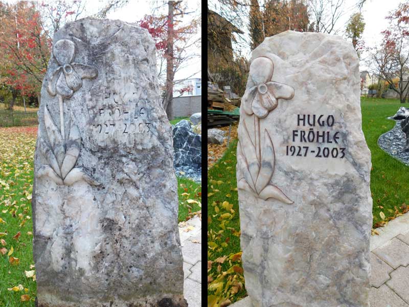 Grabmal Reinigungen und Schrifterneuerungen