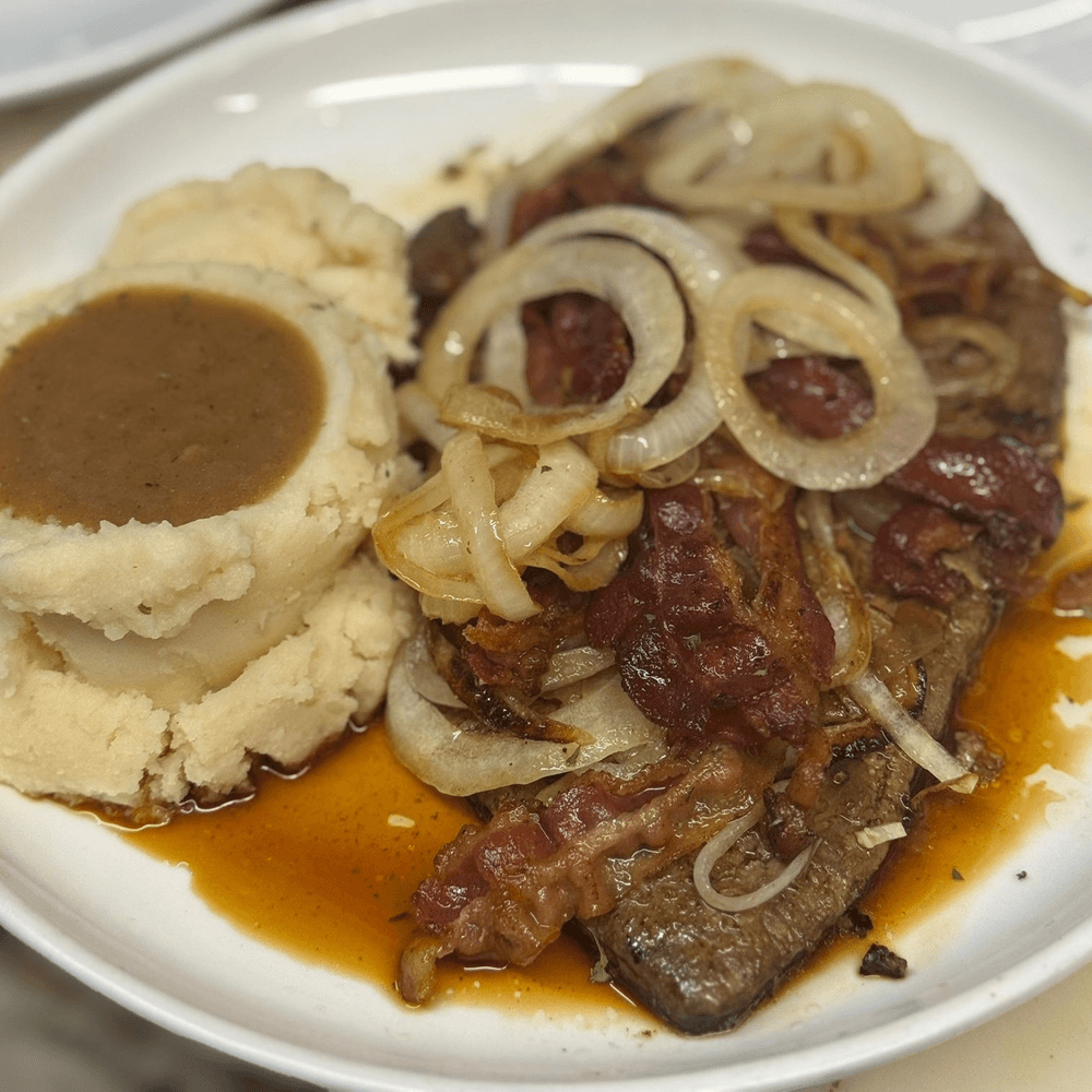 Grilled Beef Liver with Bacon Dinner