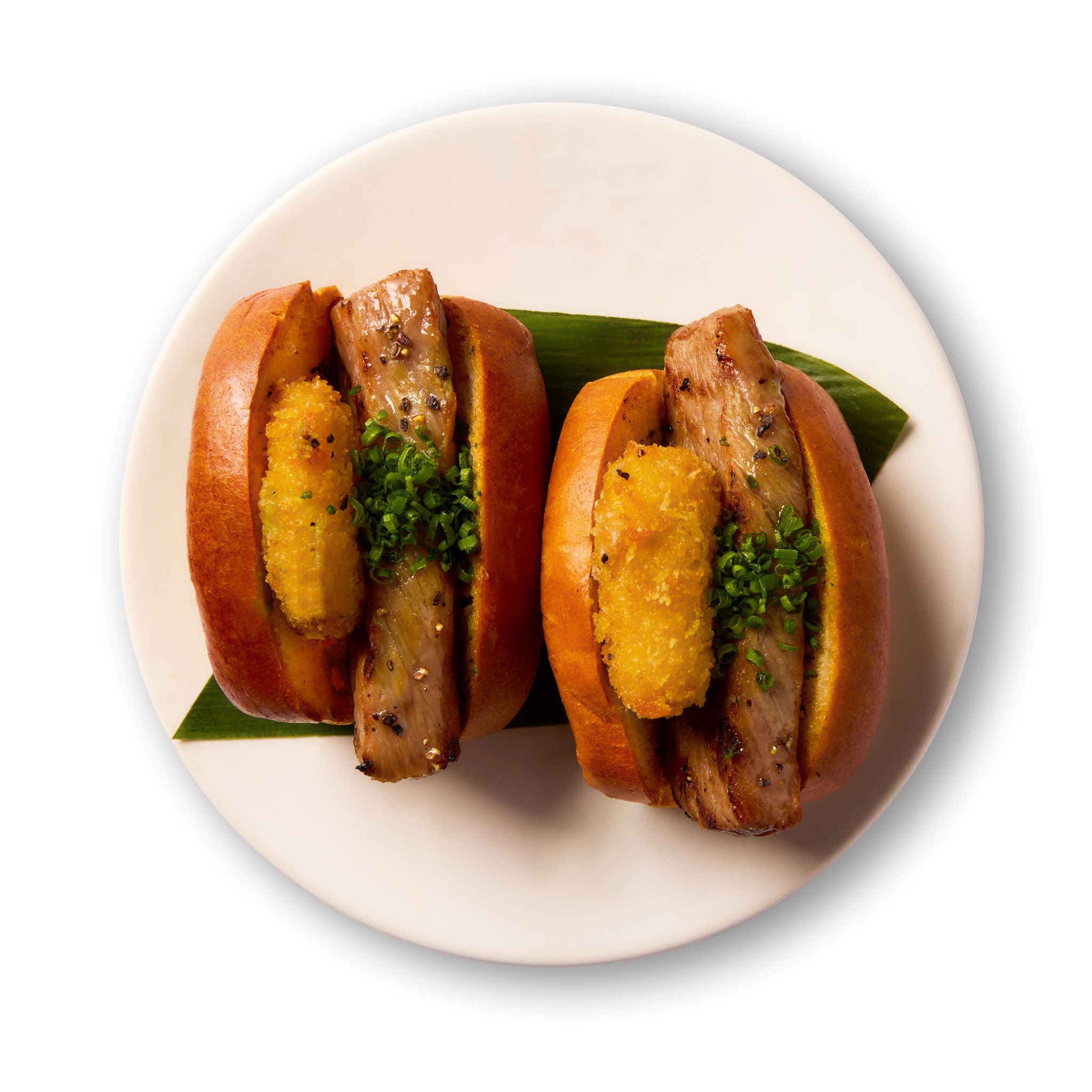 Wagyu “hot dog”, gorgonzola hash brown,  habanero kick