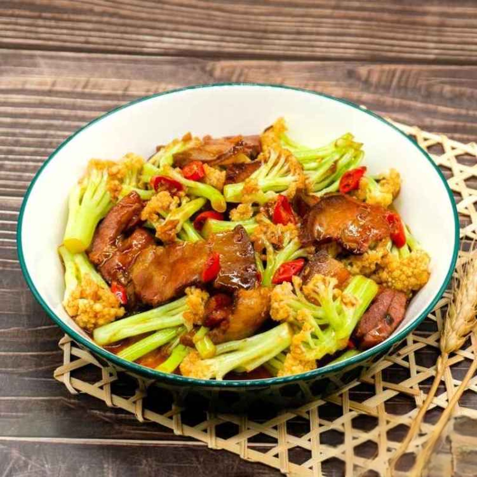PK13. 台山菜花炒臘肉/Stir-Fried Cauliflower w. Chinese Bacon