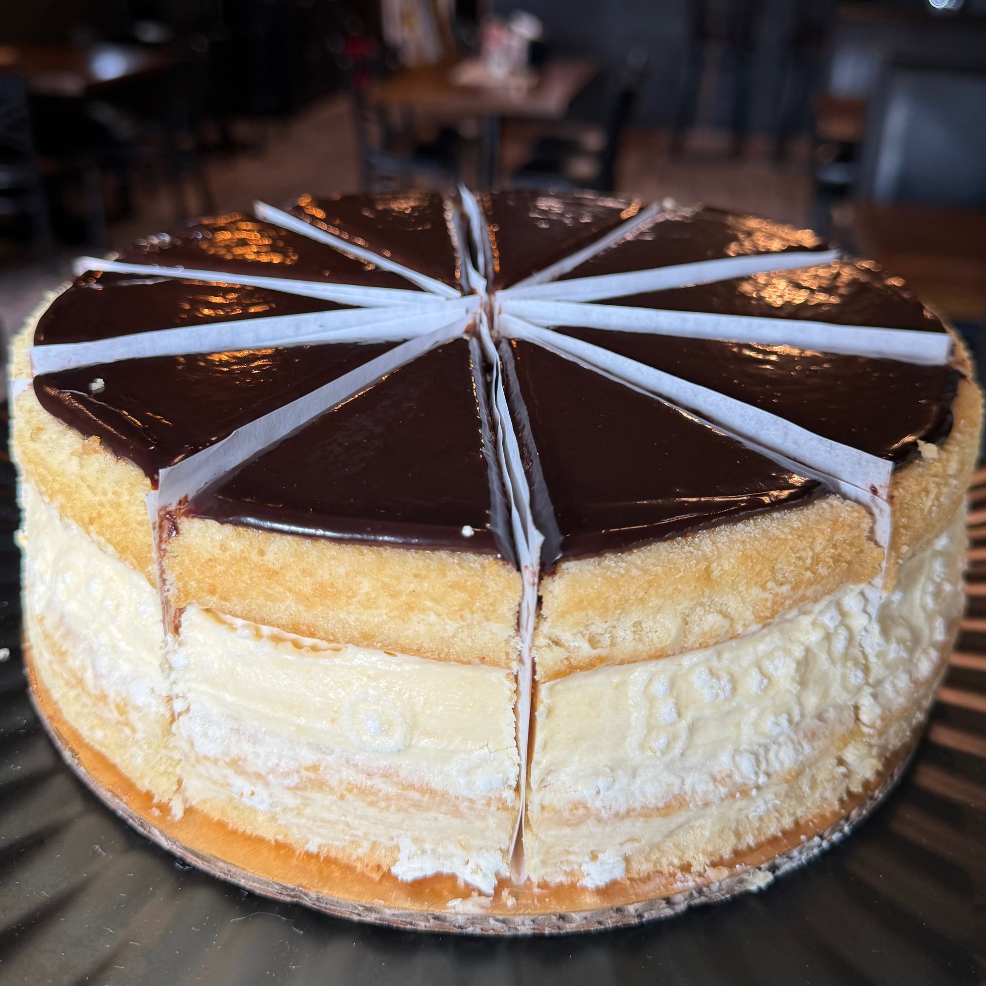 Boston cream pie slice