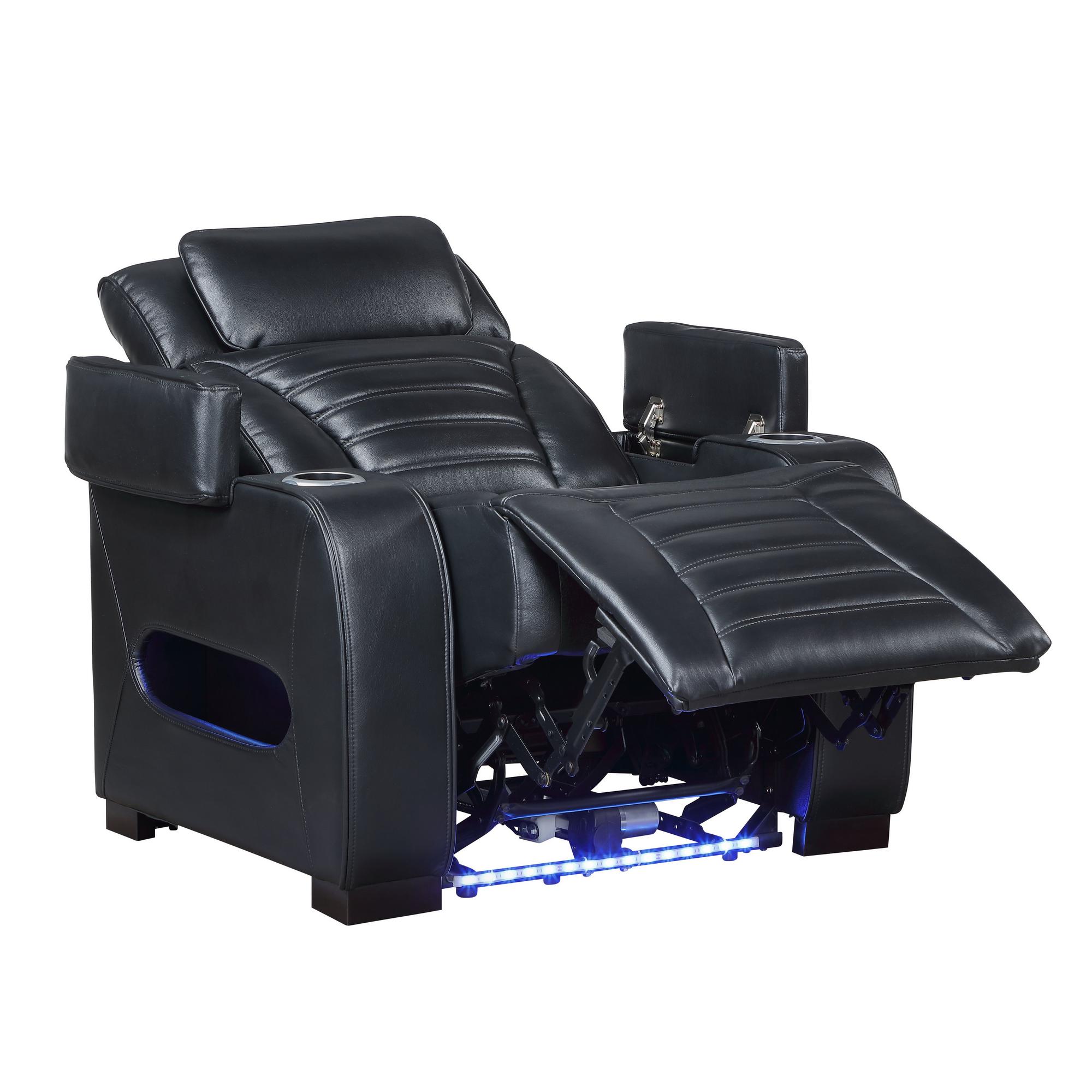 Ephron Power Recliner w/Power Headrest - Black