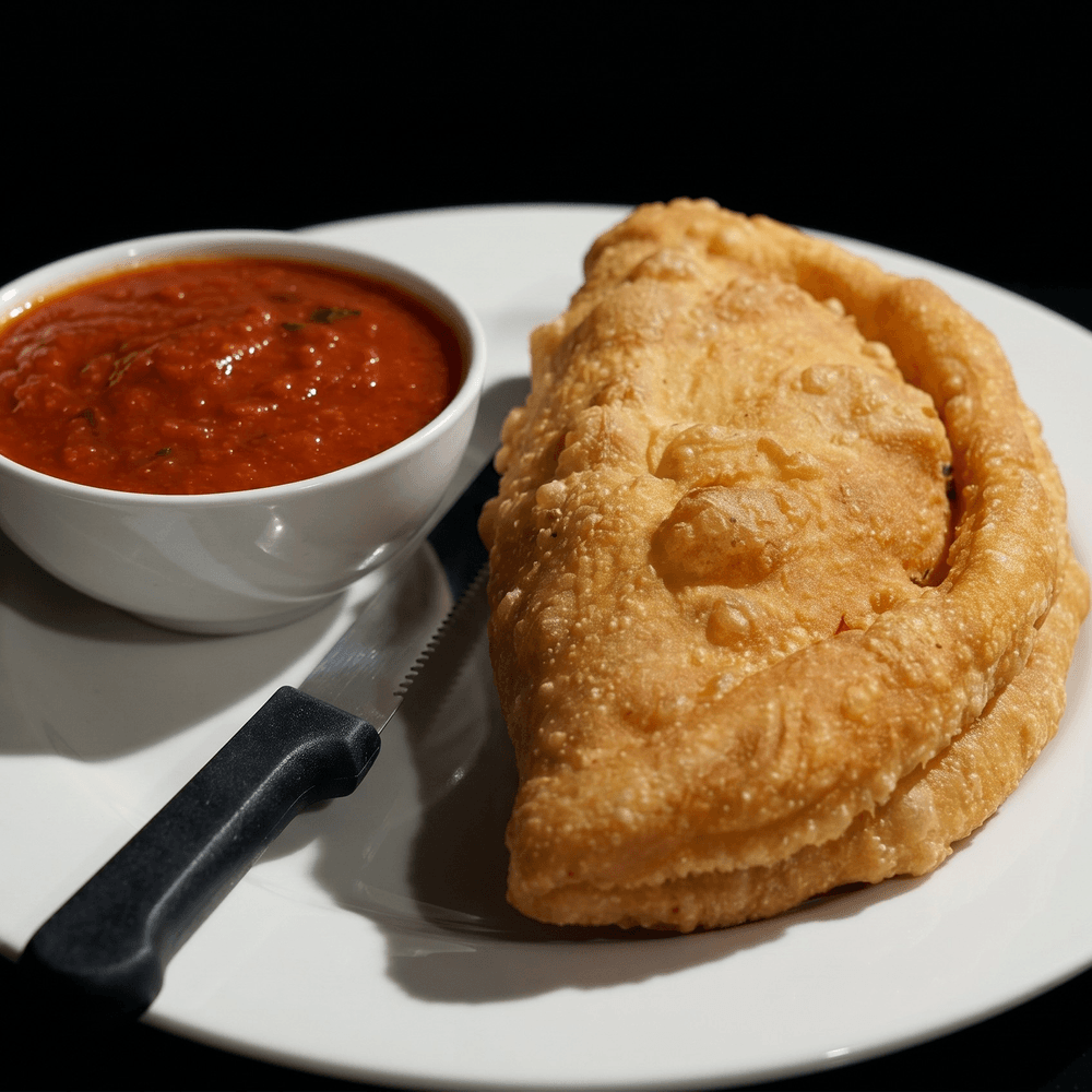 Fried Veggie Calzone (spinach & mushroom)