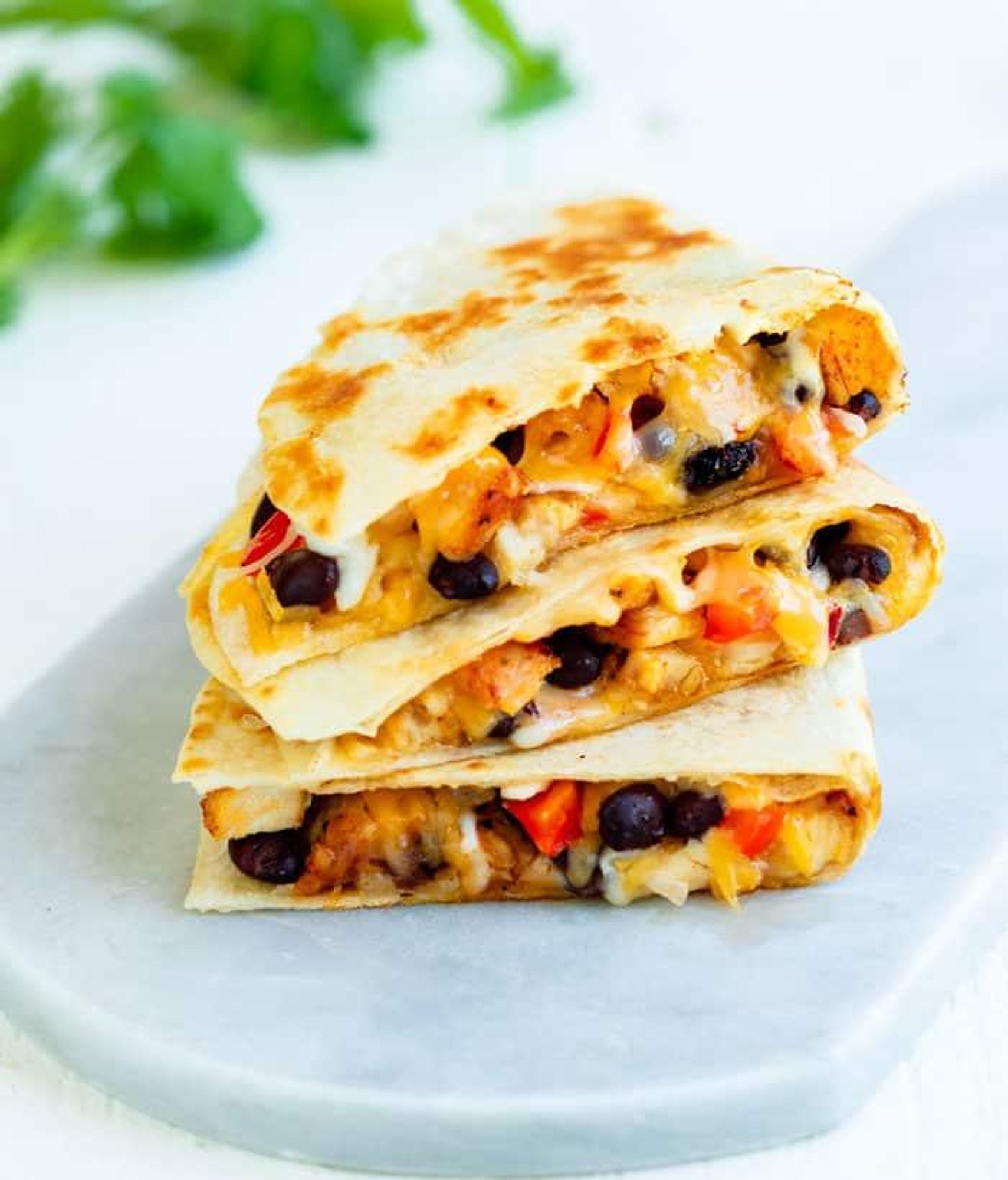Chicken, Corn & Black Beans Quesadillas /Fries