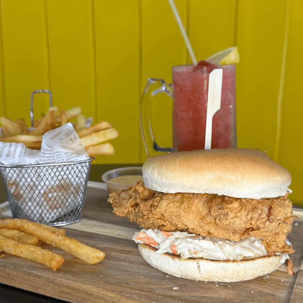 Crispy Burger with Fries