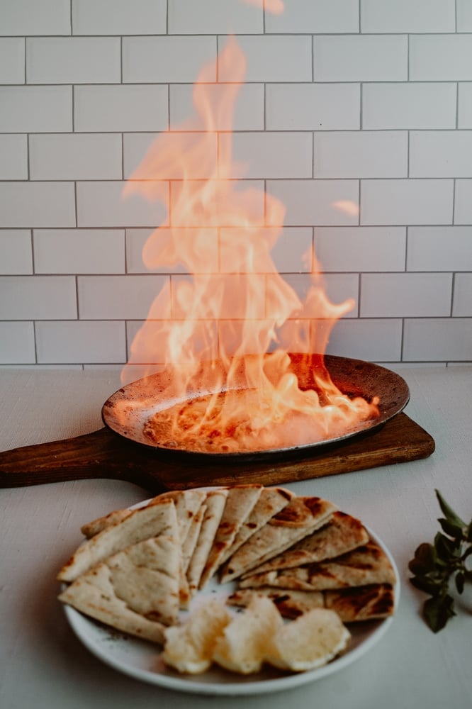 Saganaki "Flaming Cheese"