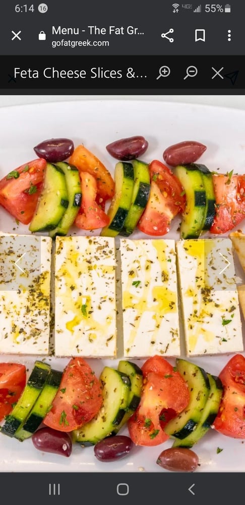 Feta Cheese Slices With Pita