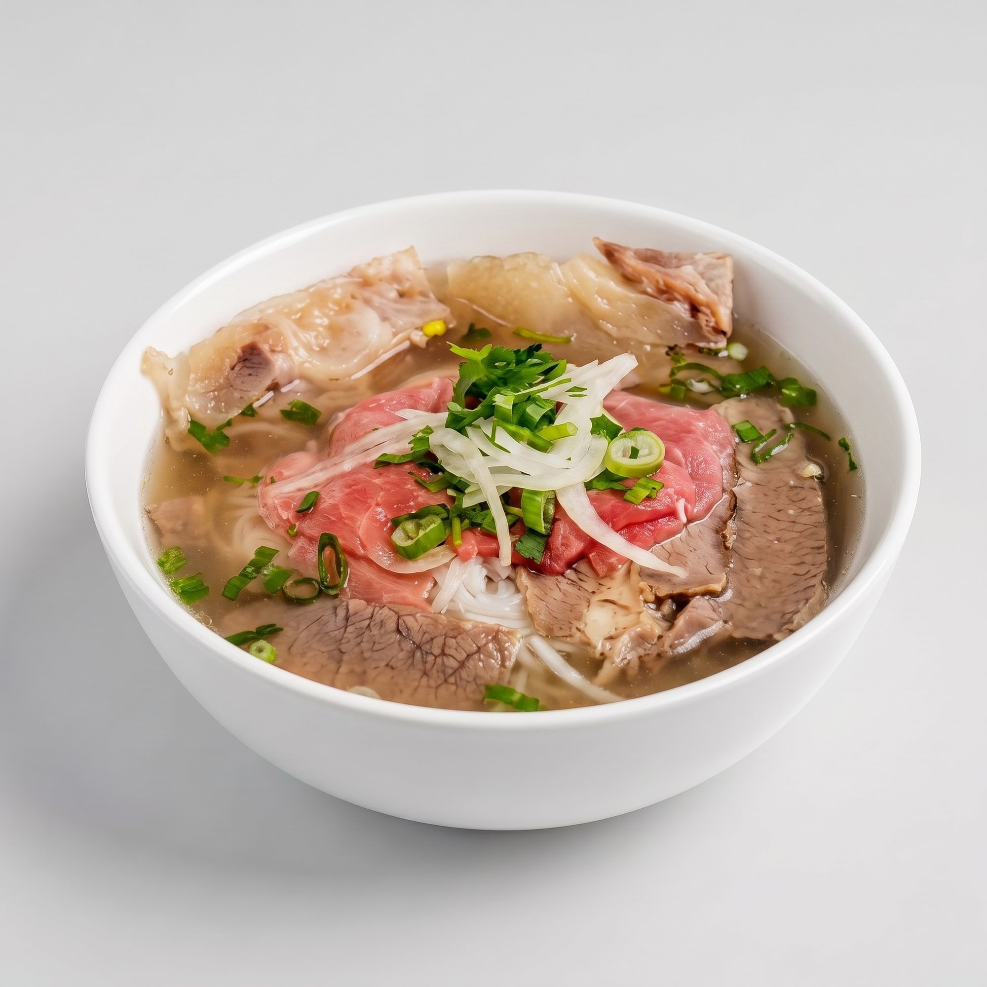 3. Rare Steak, Well Done, Tendon Noodle Soup