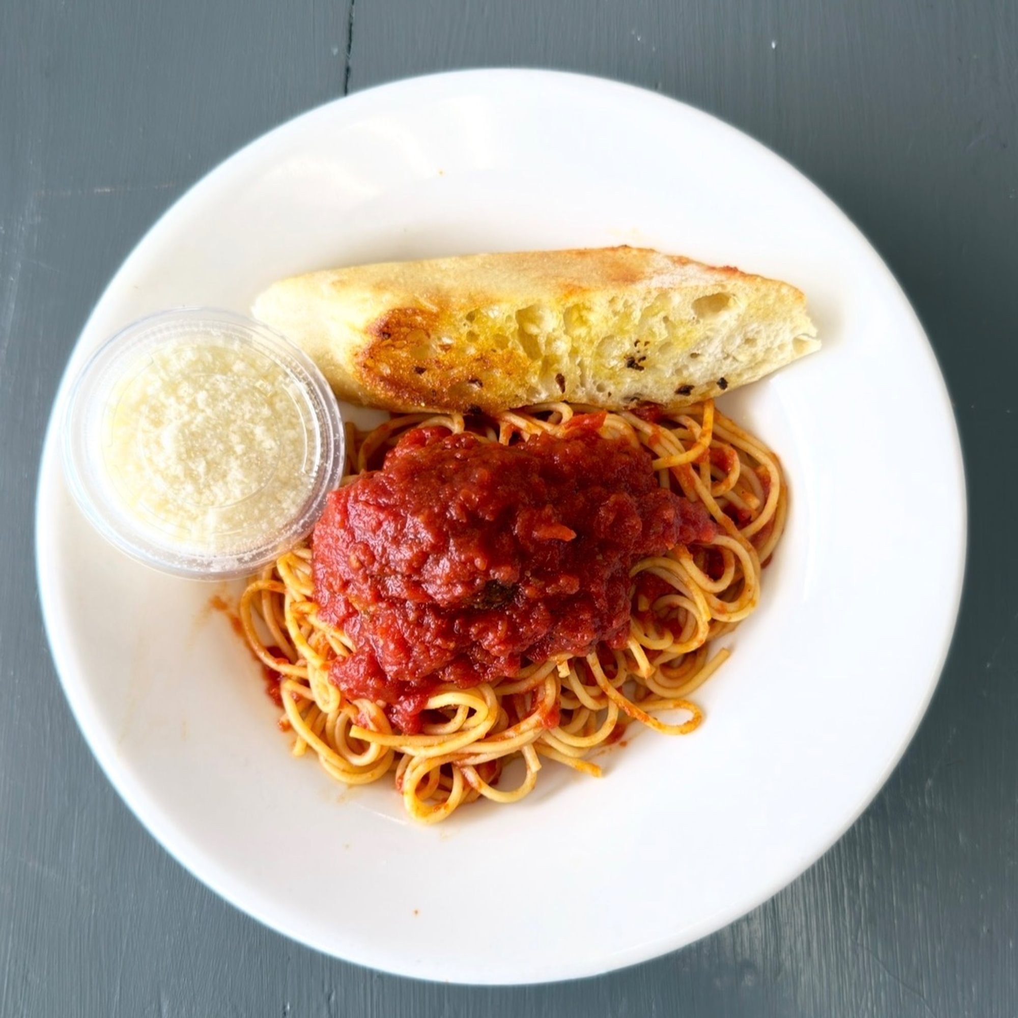 Kids Spaghetti and One Meatball
