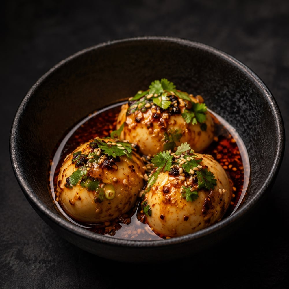 Chili Oil Hard-Boiled Eggs (3 pcs)