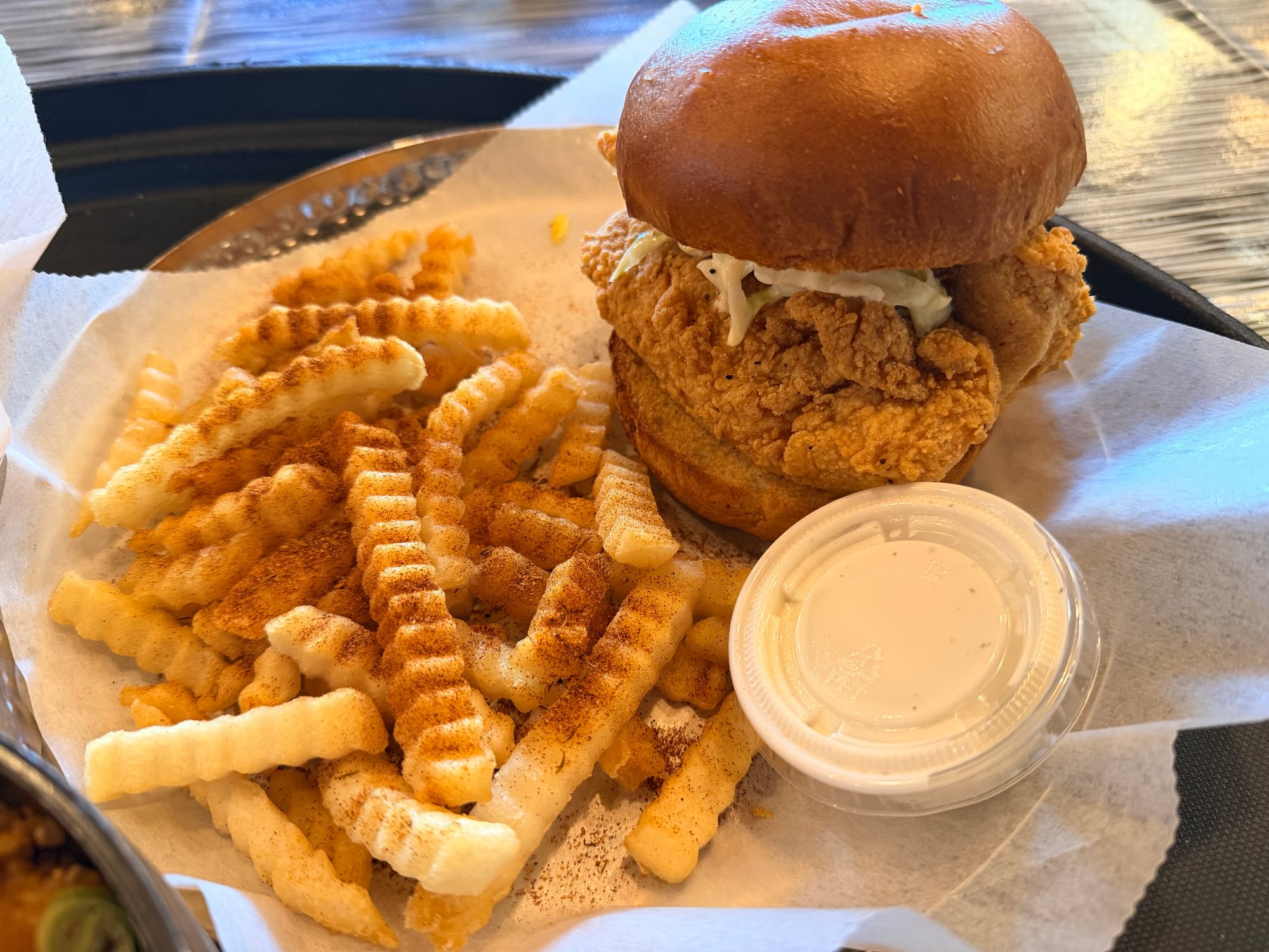 Chicken Burger and Fries