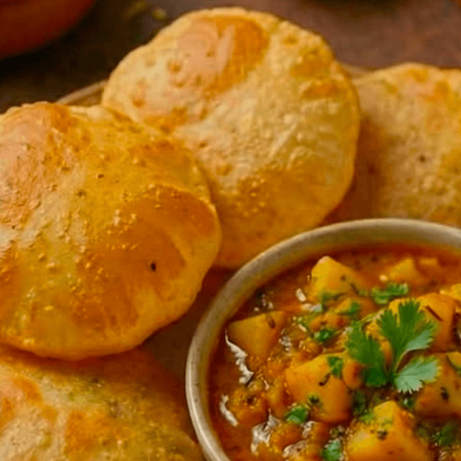 Aloo and Halwa Puri