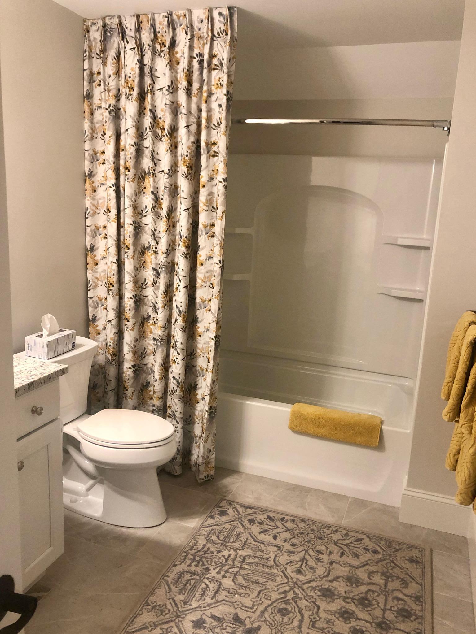 Who says we only do windows? Shower Curtains number among our specialties, too! Treat yourself to something special to spice up your bathroom-like this Vadain Euro Pleat Drapery in Worcester, MA!  BudgetBlindsWorcesterHolden  WorcesterMA  PleatedDraperies  FreeConsultation  WindowWednesday