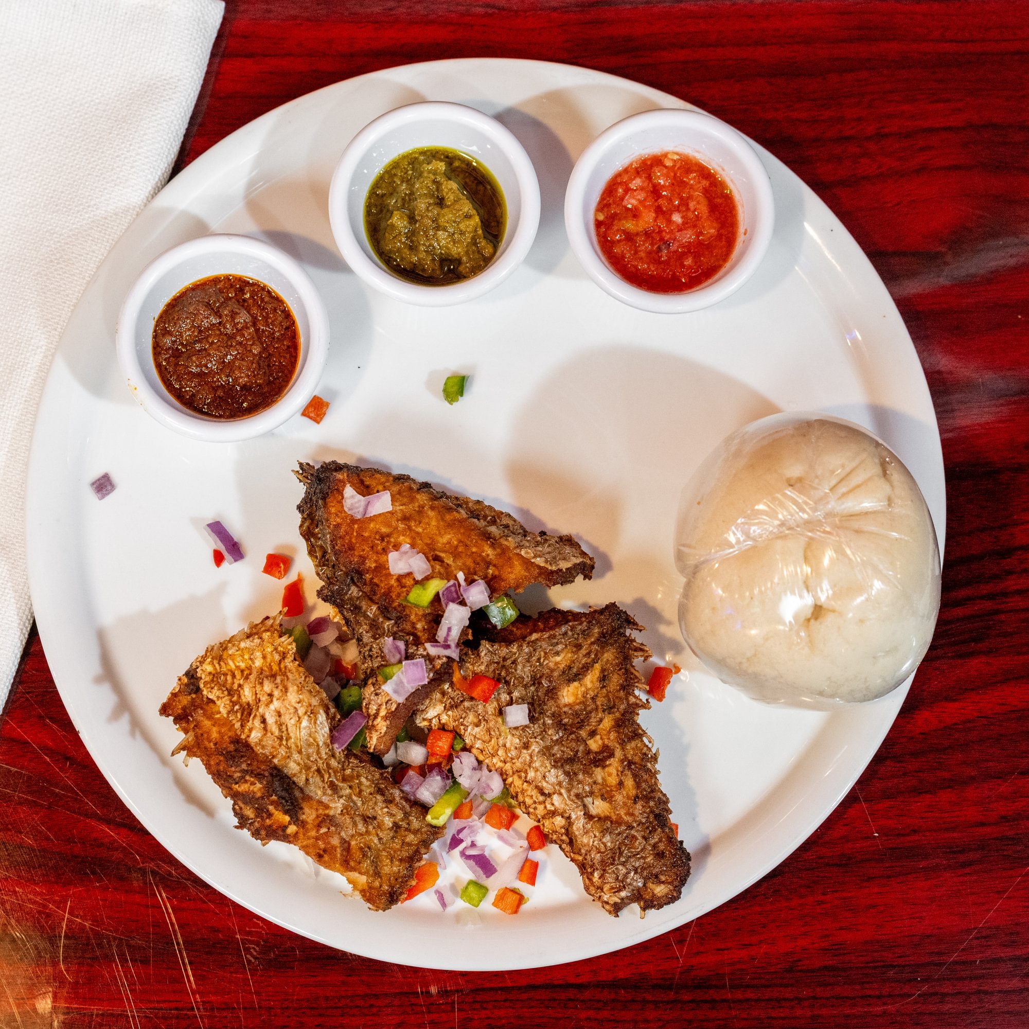 Fried Croaker Fish and Pepper Sauce