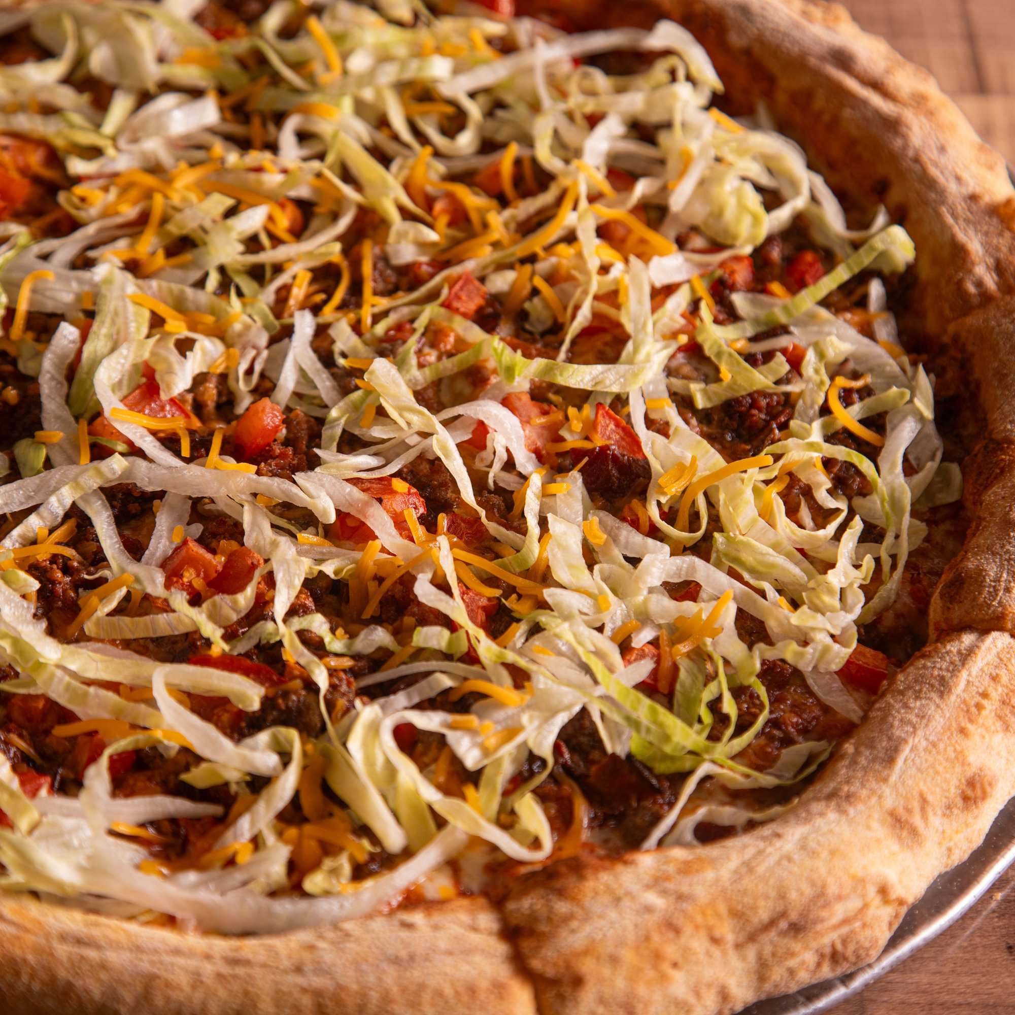 Bacon double cheeseburger pizza