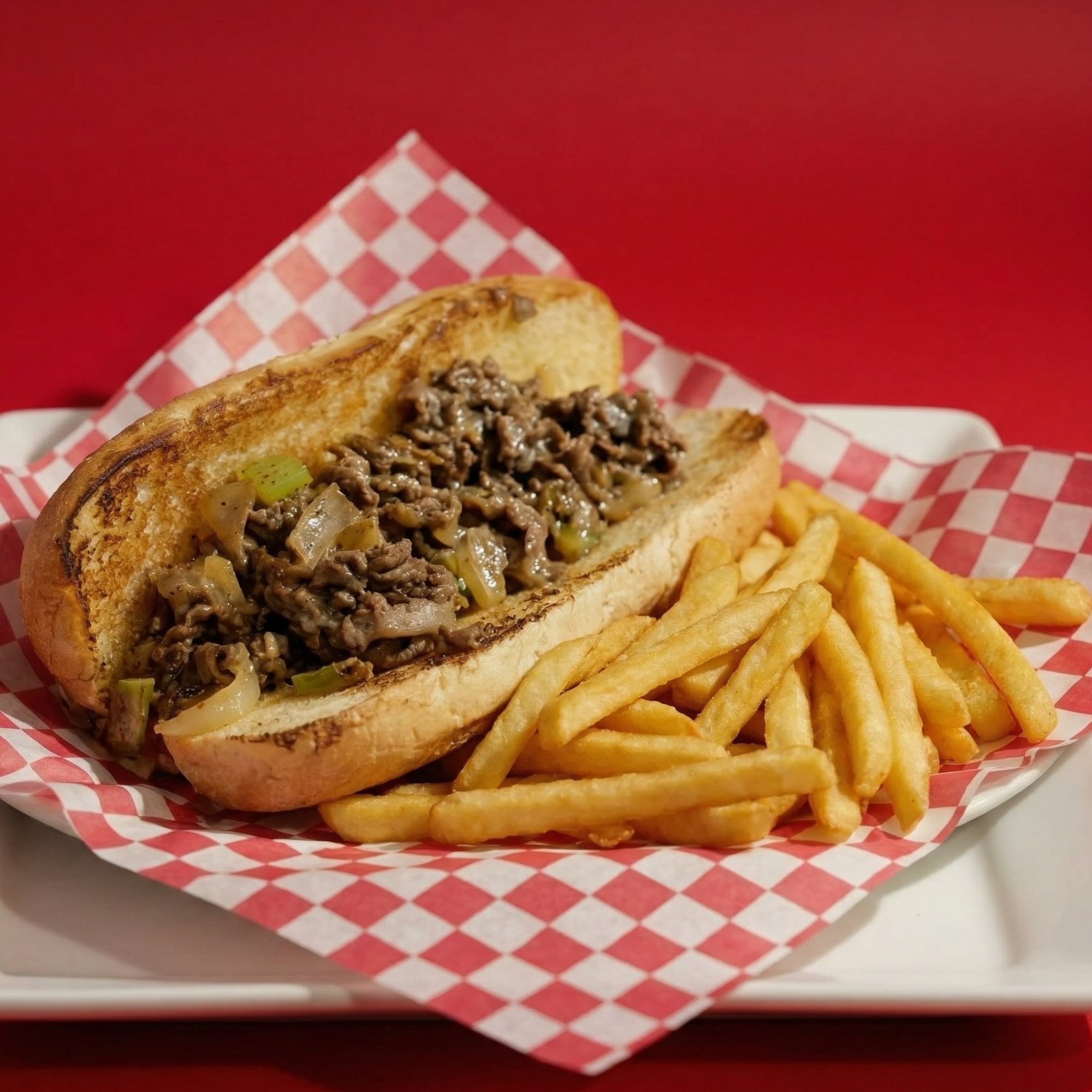 Philly Cheese Steak W/ Half Order French Fries