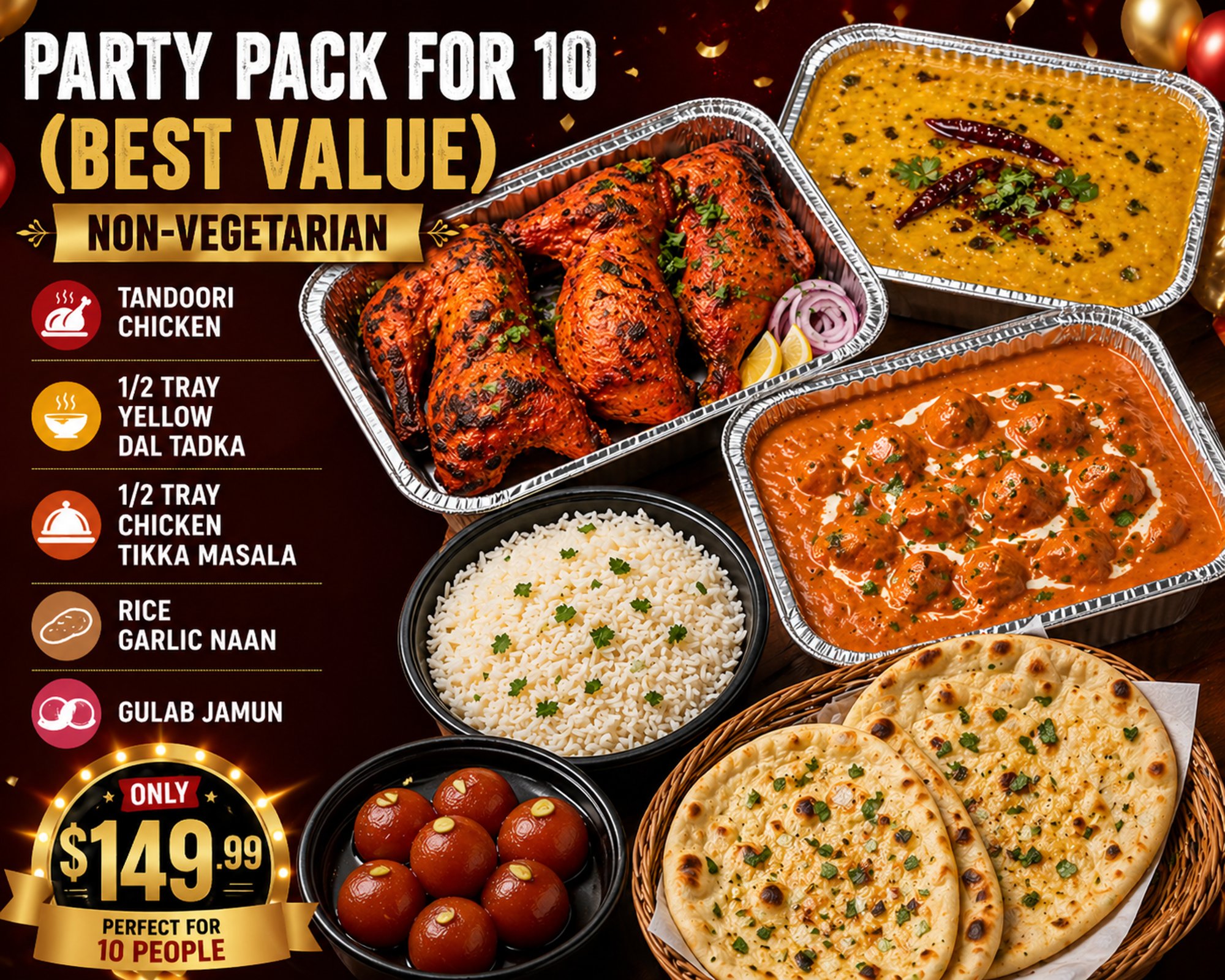 Party Pack for 10 (Best Value) - Non-Vegetarian